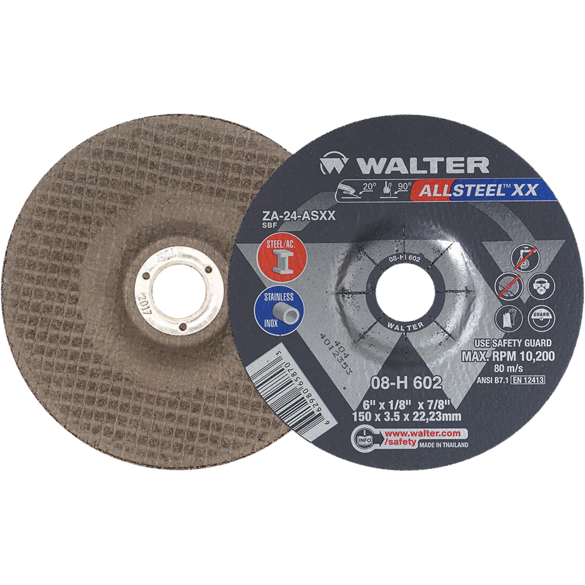 Walter Surface Technologies - Depressed Centre Grinding Wheels - Allsteel™ XX, Type 27, Zirconia Alumina,