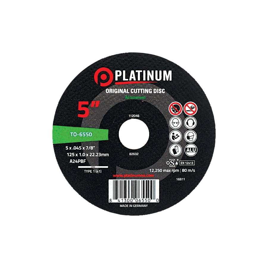 Platinum - ORIGINAL Cutting Disc - Type 1 - ALUMINUM - 4-1/2"-5" x  x .045" & 6"-7" x .062" x 7/8"