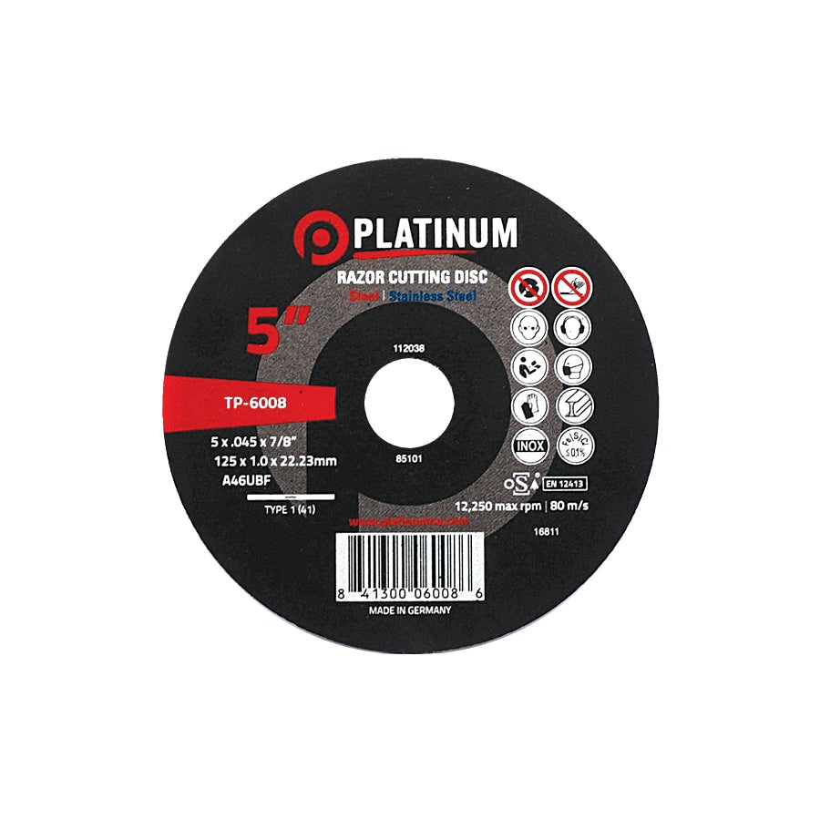 Platinum - RAZOR Cutting Disc - Type 1 - STEEL/SS - 4-1/2"-5" x 7/8"