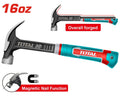 TOTAL 16 oz industrial claw hammer with magnetic nail function