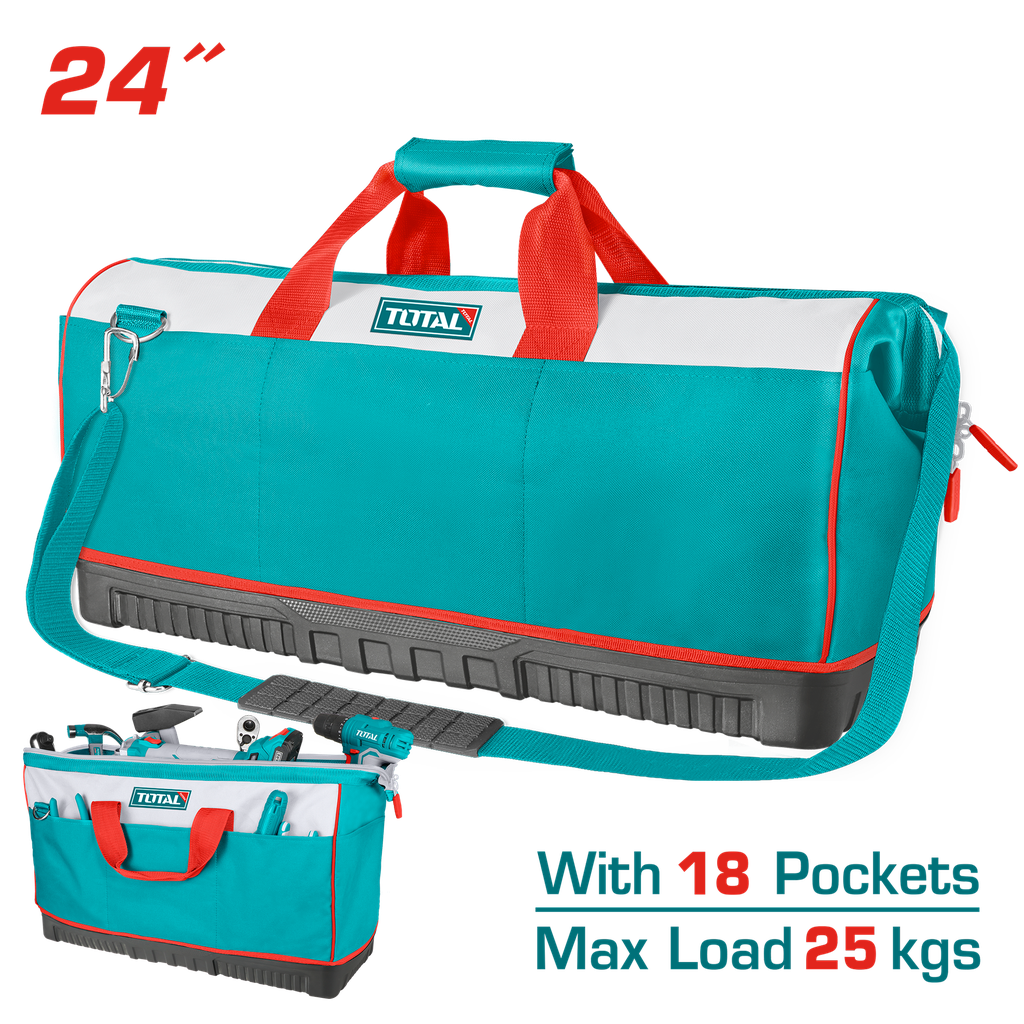 TOTAL 24-inch industrial tool bag with reinforced base