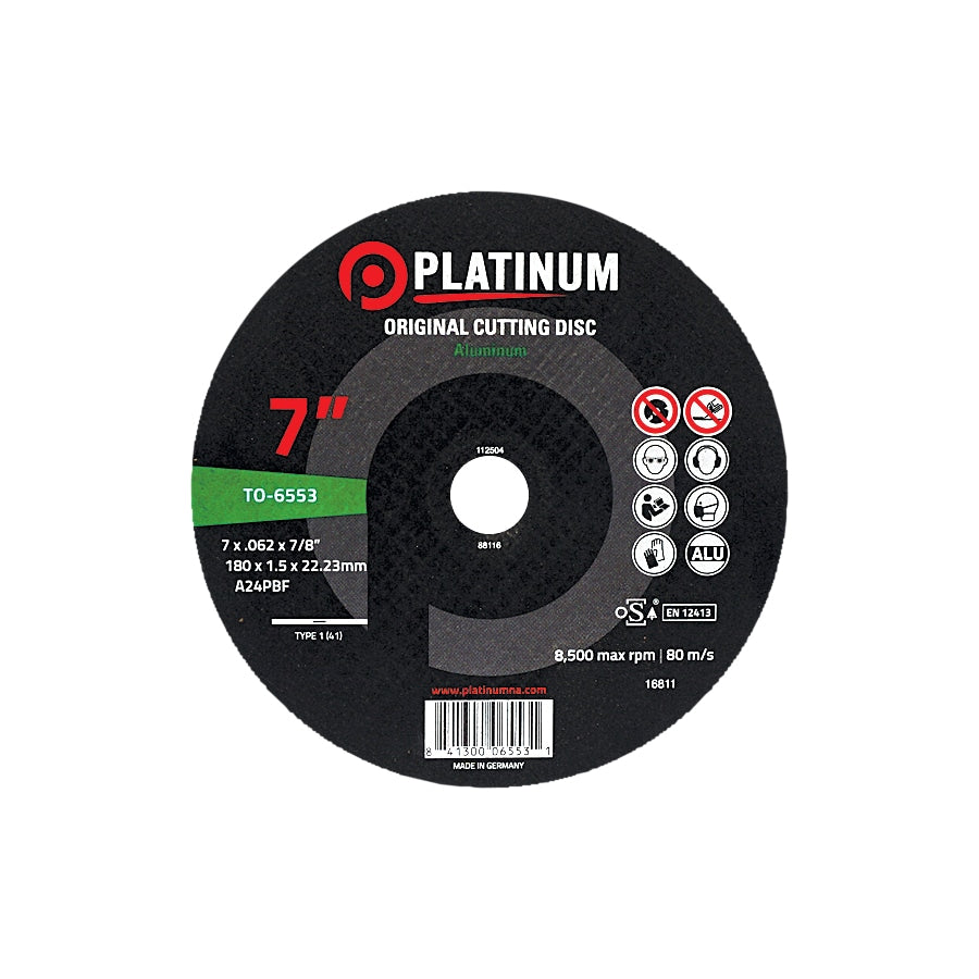 Platinum - ORIGINAL Cutting Disc - Type 1 - ALUMINUM - 4-1/2"-5" x  x .045" & 6"-7" x .062" x 7/8"