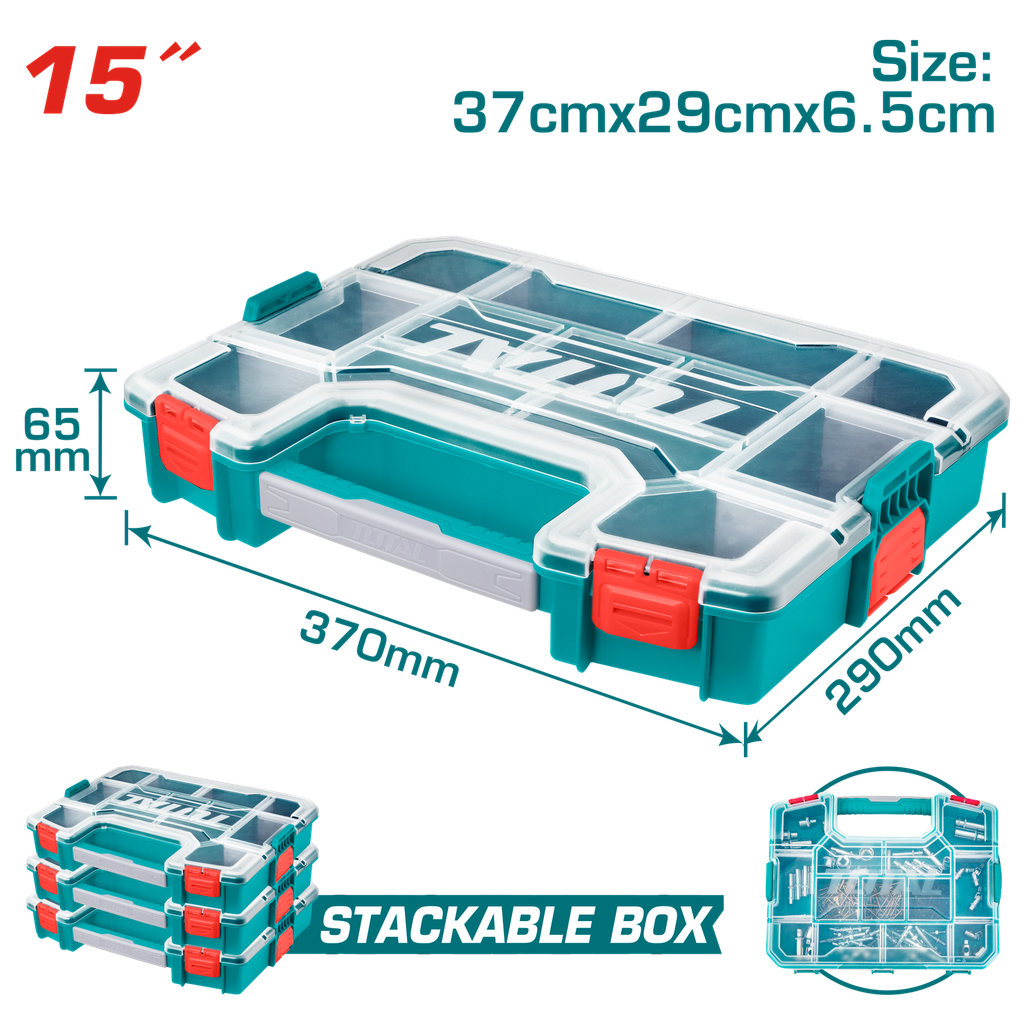TOTAL 15-inch plastic organizer with removable dividers