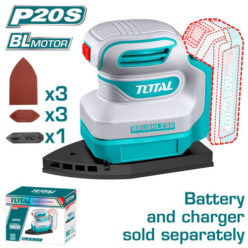 TOTAL 20V cordless brushless palm sander tool only