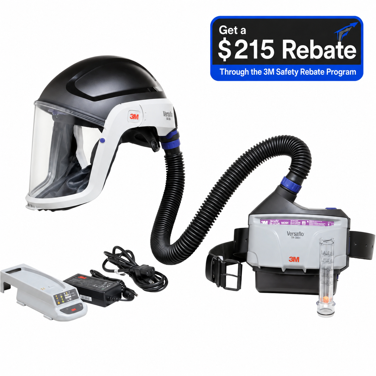 3M Versaflo TR-300N+ HIK Heavy Industry PAPR Kit with M-307 helmet and faceshield