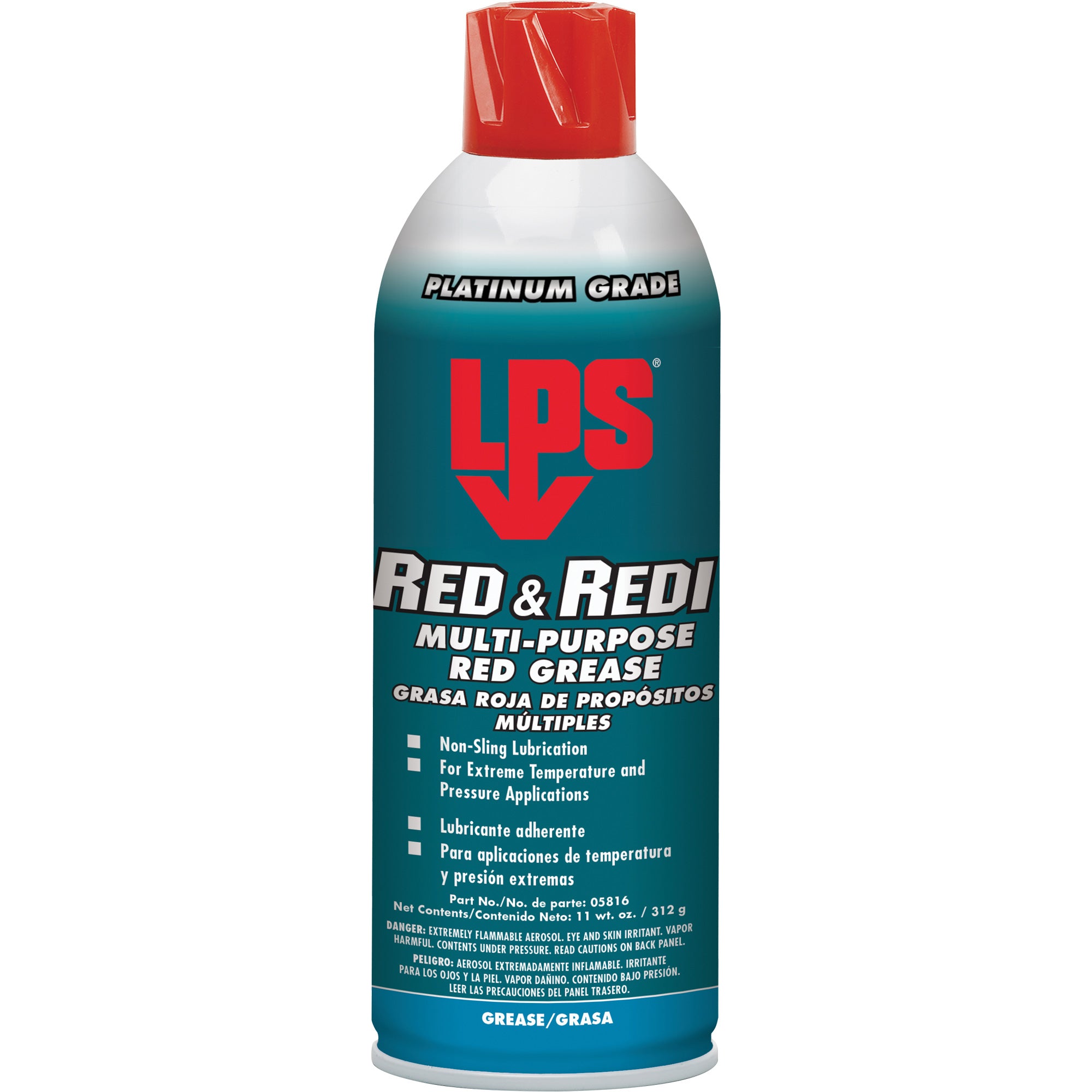 LPS - Red & Redi Multi-Purpose Red Grease, 16 oz., Aerosol Can