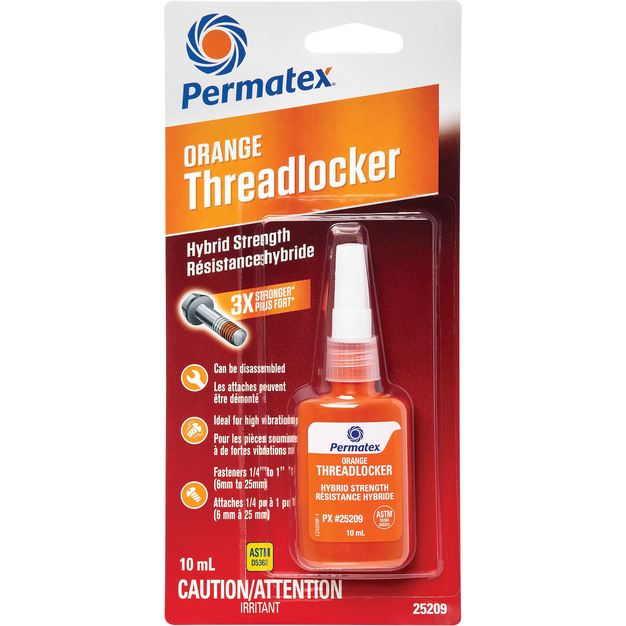 Permatex - Hybrid Threadlocker, Orange, High, 10 ml, Bottle