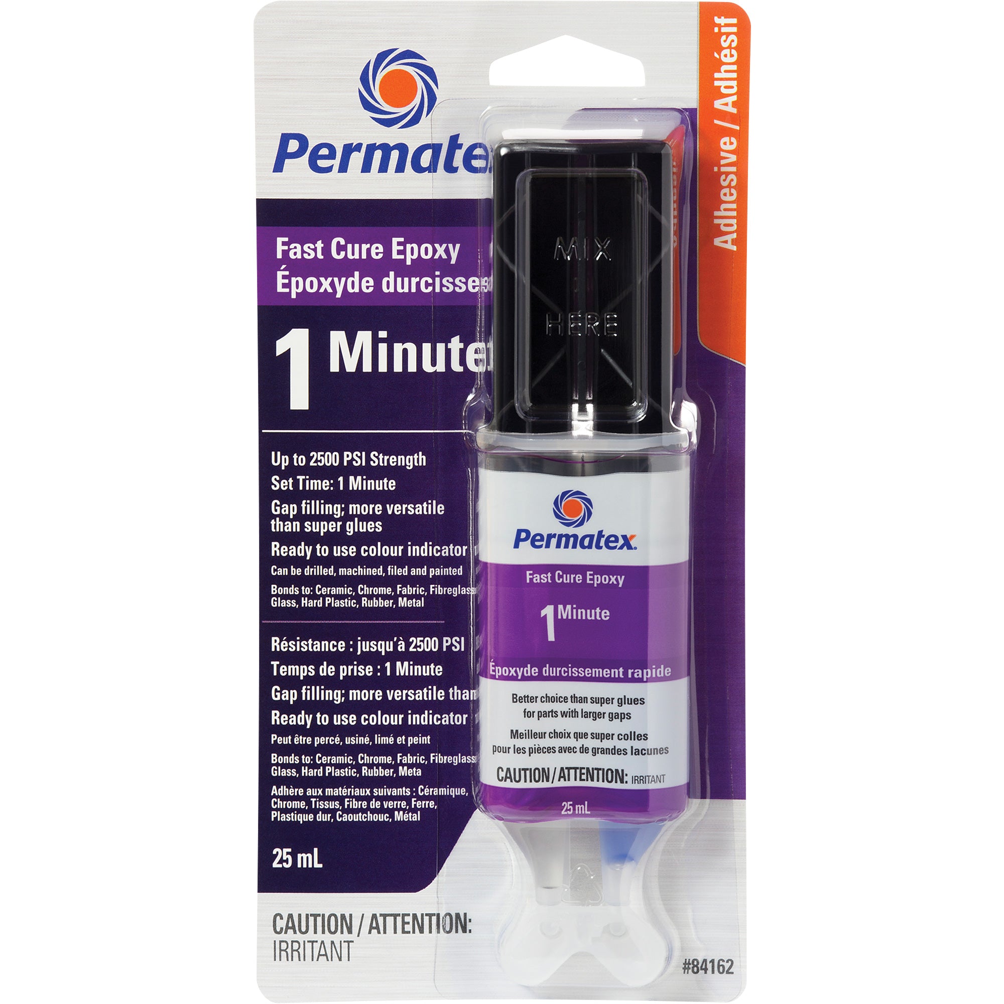 Permatex - Gel Epoxy, 25 ml, Syringe, Two-Part, Clear