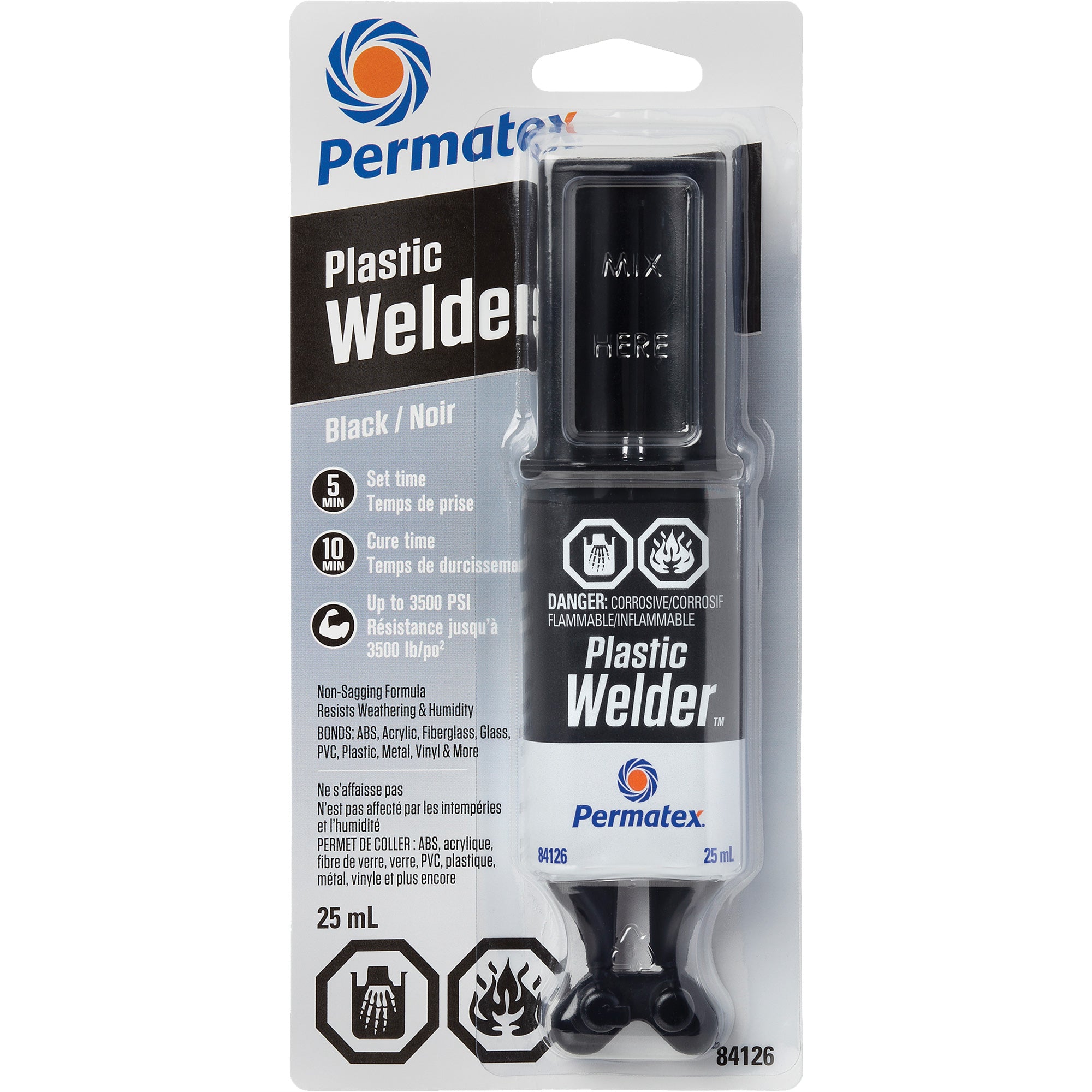 Permatex - Plastic Welder™ Epoxy, 25 ml, Syringe, Two-Part, Black
