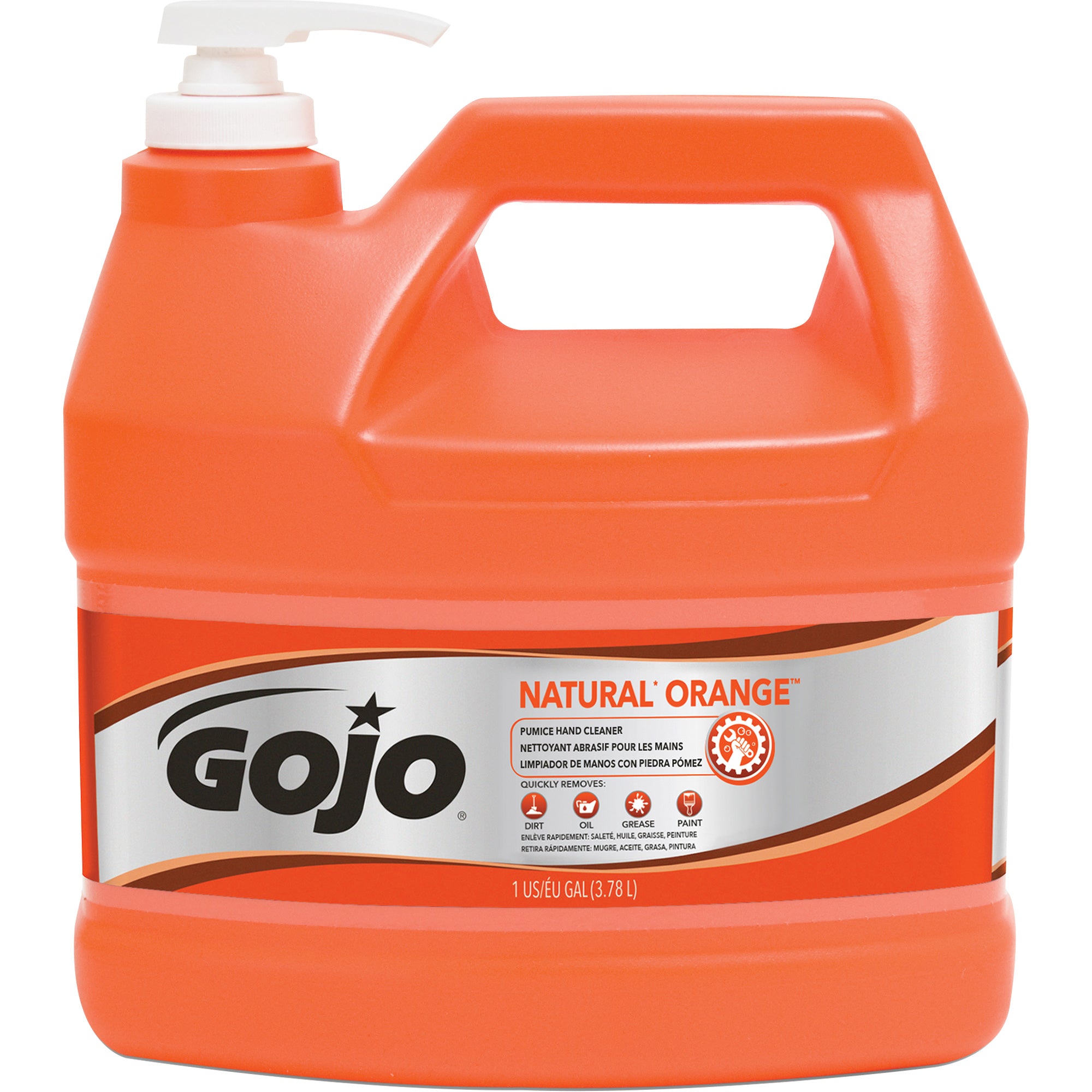 Gojo - Natural Orange™ Hand Cleaner, Pumice, Pump Bottle, Citrus/Orange
