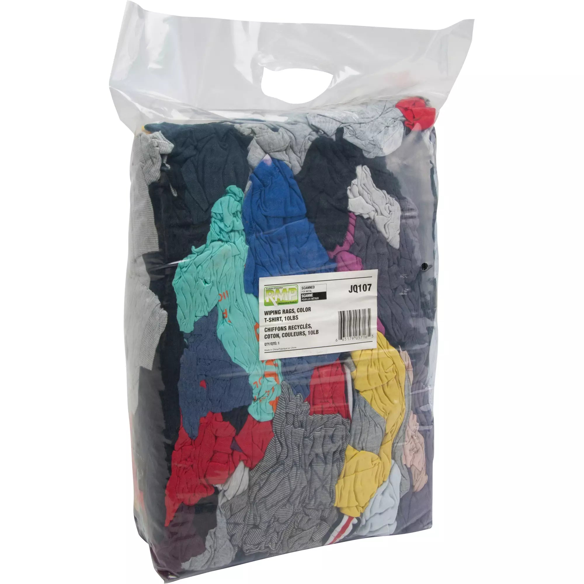 RMP Maintenance Products - Recycled Material Wiping Rags, Cotton, Mix Colours 10 lbs.