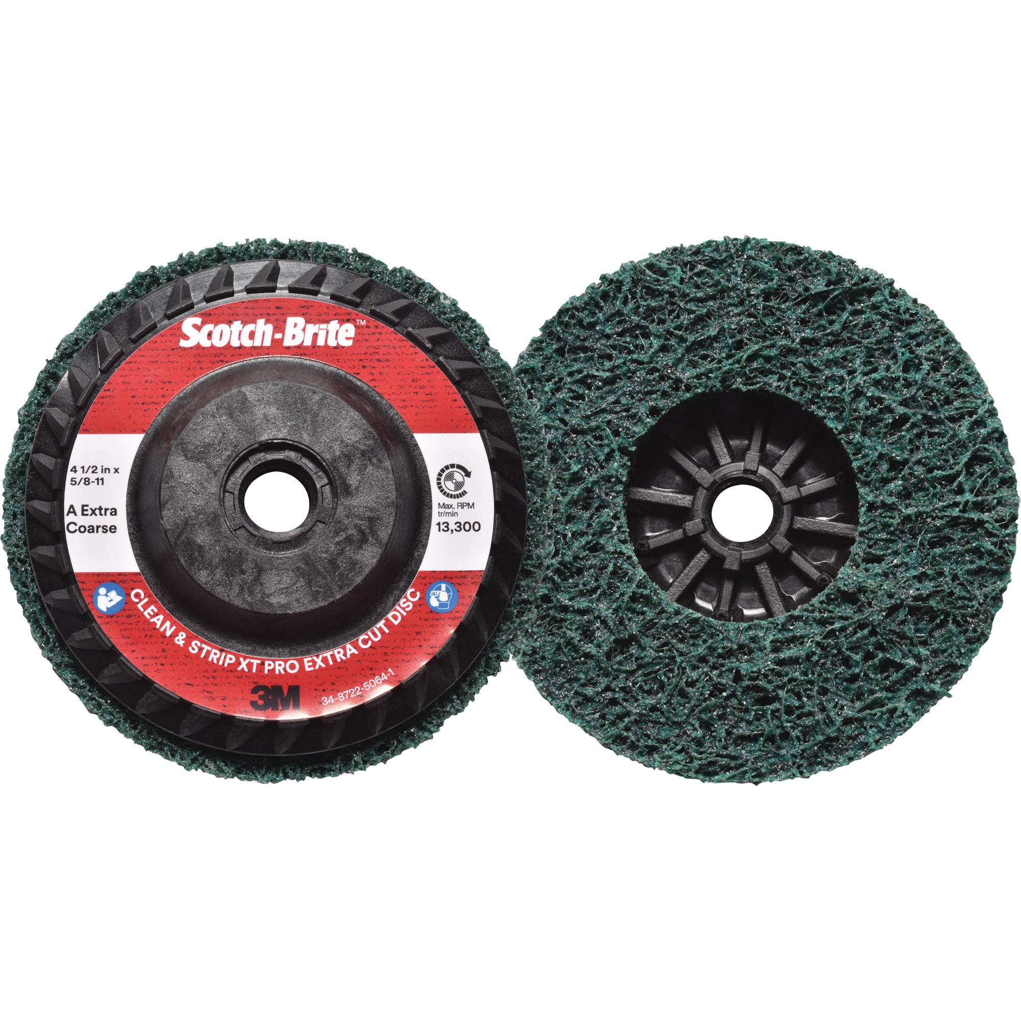 3M - Scotch-Brite™ Clean & Strip XT Pro Extra Cut Disc, 4-1/2"-5" Dia., Extra Coarse Grit, 5/8"-11 Arbor Size