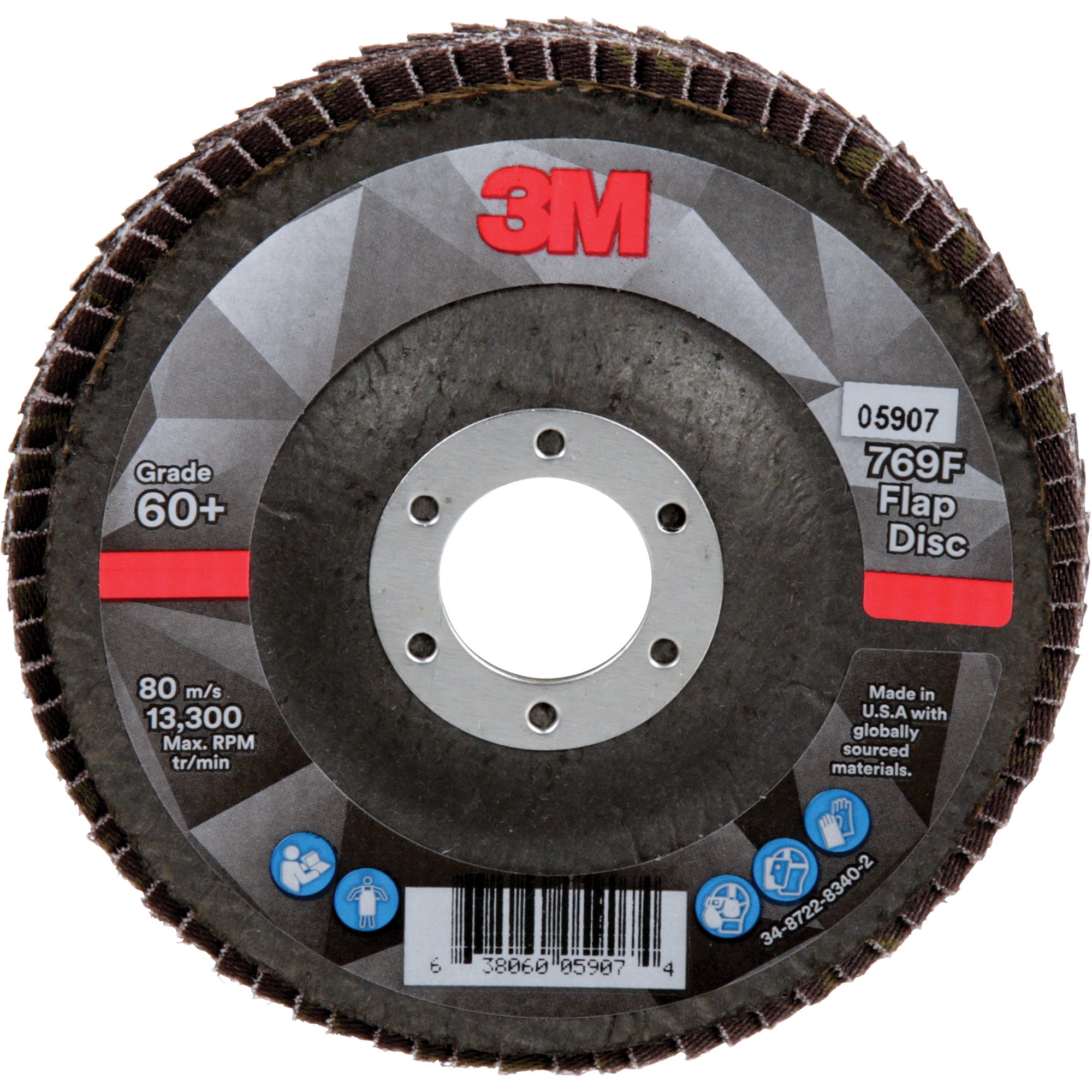 3M - 769F Quick Change Flap Disc, 4-1/2"-5" x 7/8", Type 29, Ceramic