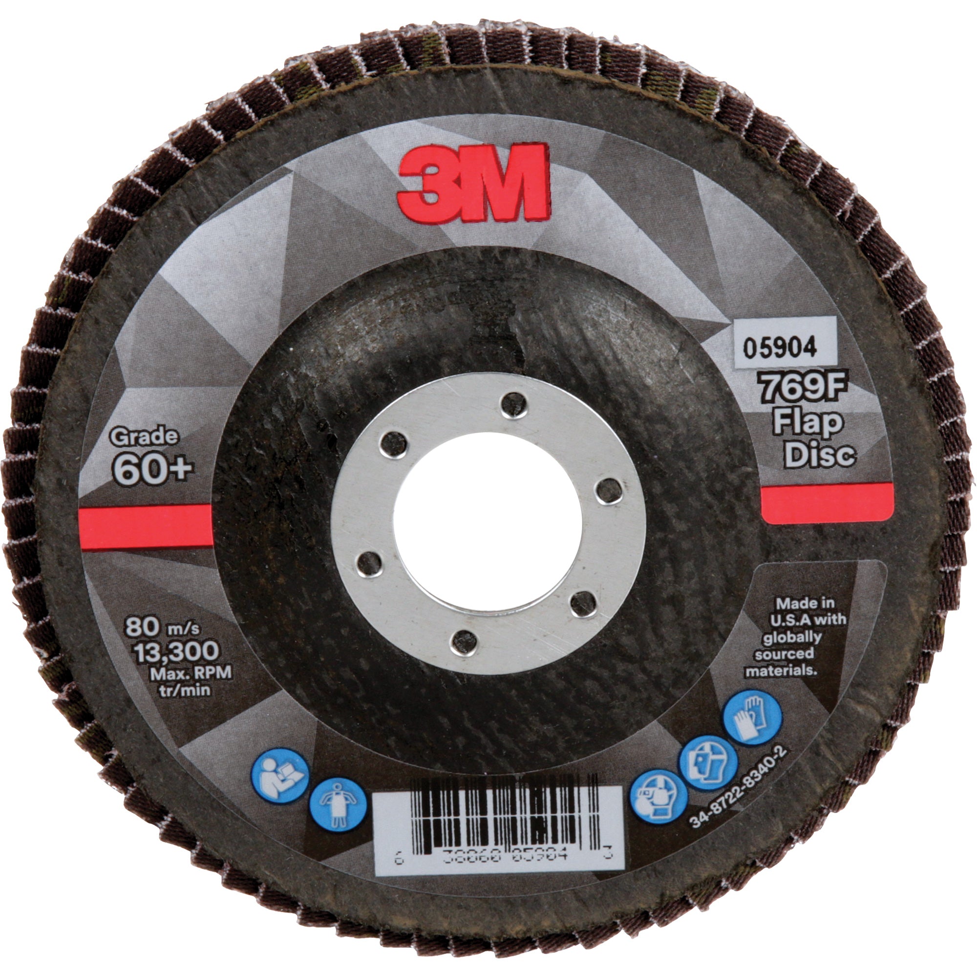 3M - 769F Quick Change Flap Disc, 4-1/2"-5" x 7/8", Type 27, Ceramic