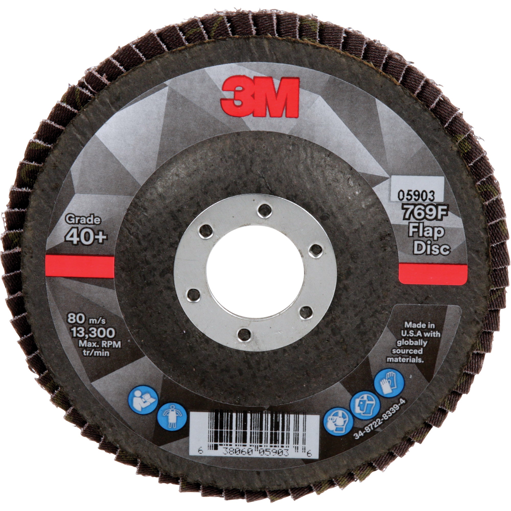 3M - 769F Quick Change Flap Disc, 4-1/2"-5" x 7/8", Type 27, Ceramic