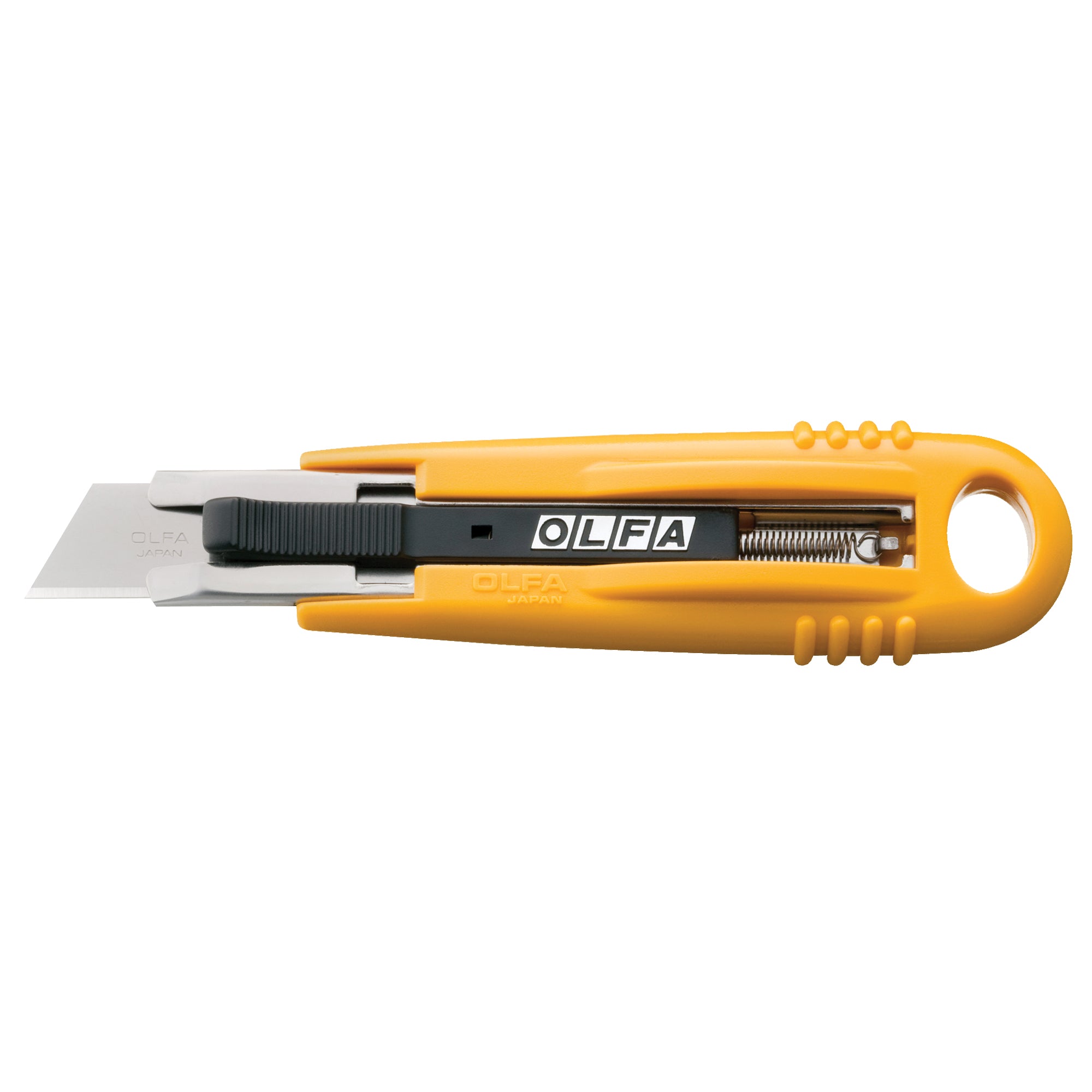 Olfa - Self-Retracting Safety Knife, 19 mm, Carbon Steel, Heavy-Duty, Plastic Handle