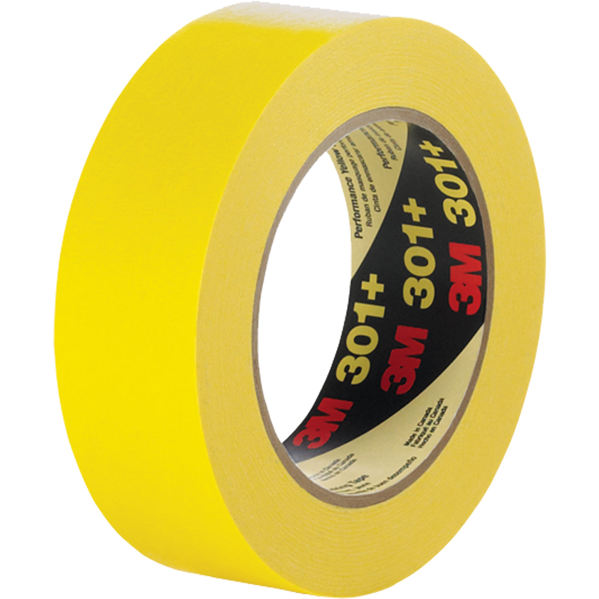 3M - 301+ Performance Masking Tape, 12 mm (1/2") x 54.8 m (180'), Yellow
