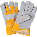 Zenith - Gants d'ajusteur doublés pour l'hiver, Paume en Cuir de vache refendu, Doublure en Boa