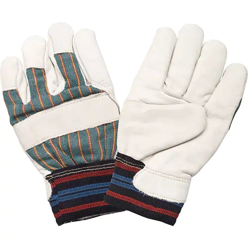 Zenith - Abrasion-Resistant Winter-Lined Work Gloves, Large, Grain Cowhide Palm, Cotton Fleece Inner Lining