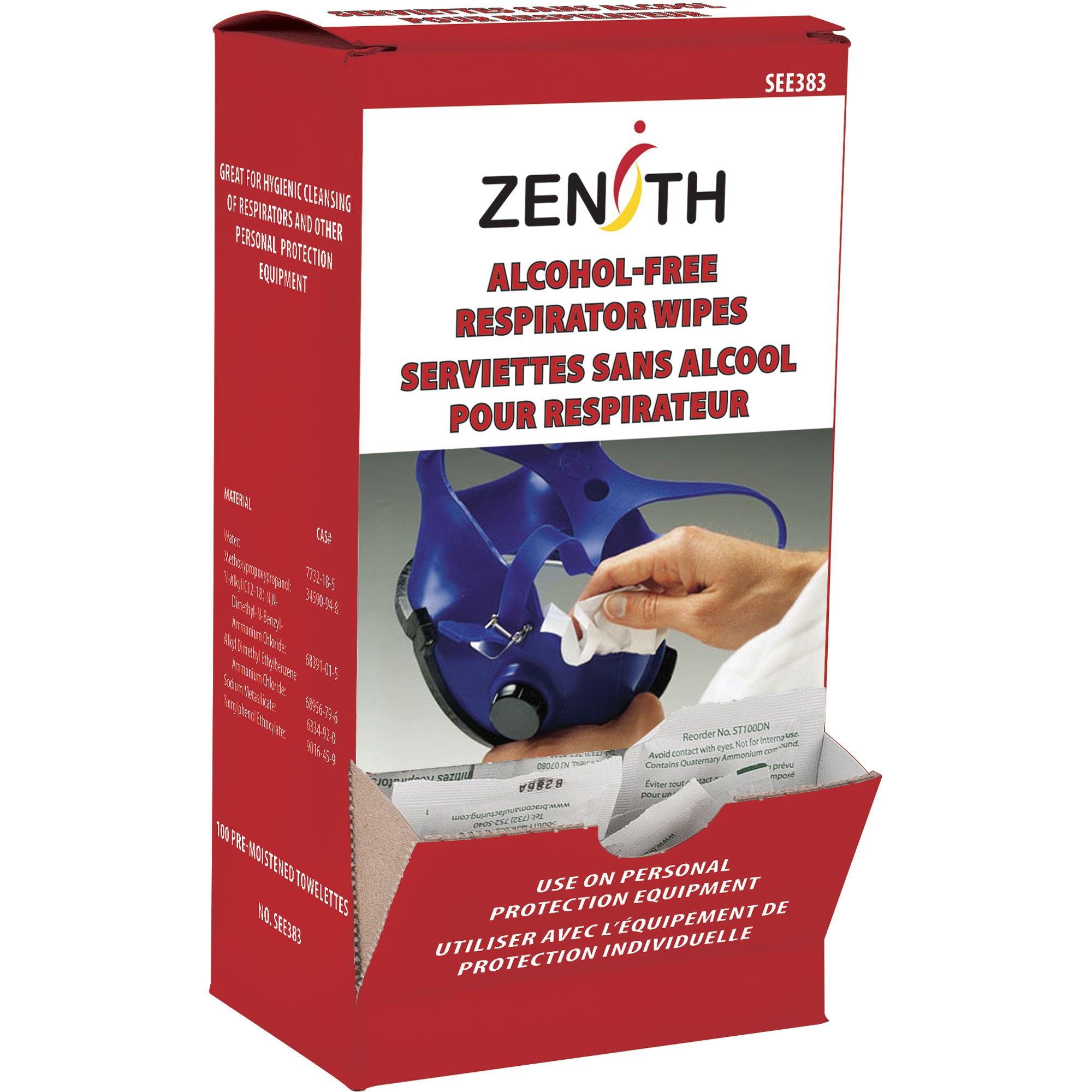 Zenith - Respirators & PPE Cleaning Wipes (Box of 100)