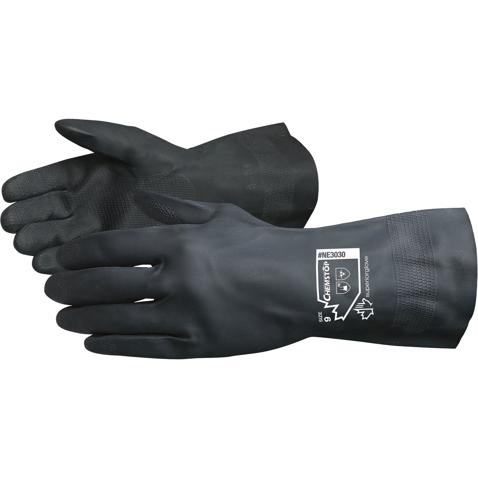 Superior Glove Works Ltd. - Chemstop™ Lined Chemical-Resistant Gloves, 12" L, Neoprene, Flock-Lined Inner Lining, 30-mil
