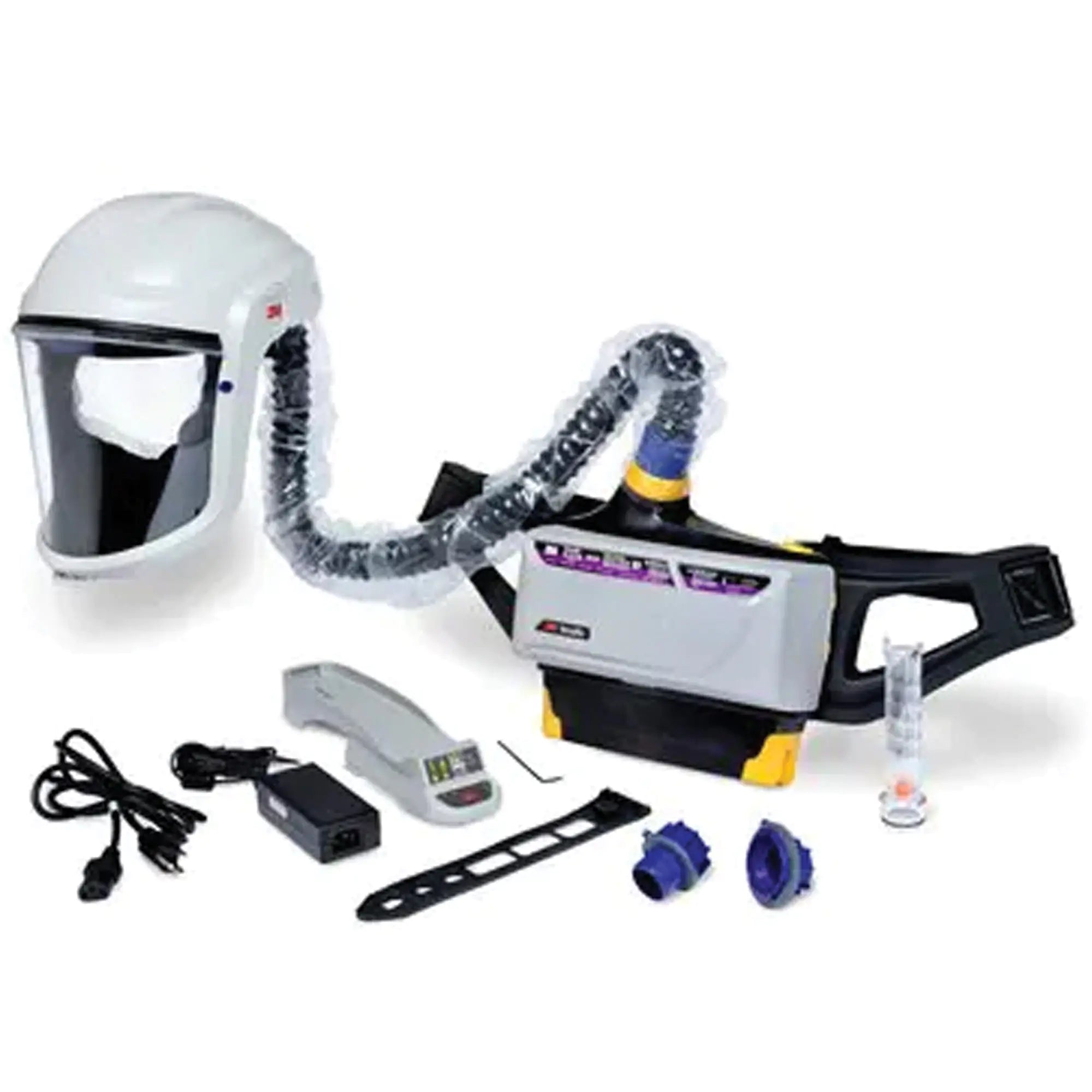 3M - Trousse d'ensemble respirateur d'épuration d'air propulsé pour peintre VersafloMC, Capuchon & visière, Pile Lithium-ion