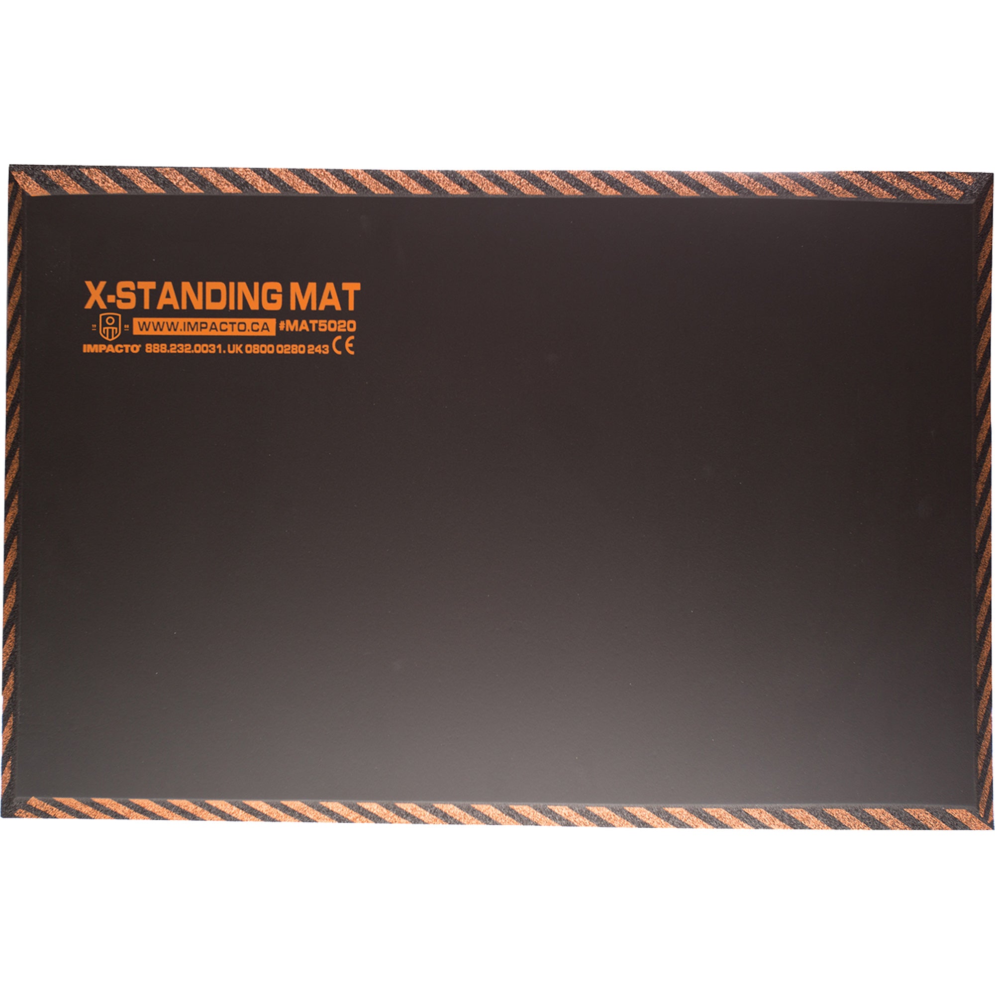 Impacto - Anti-Fatigue Standing Mat, Smooth, 1" Thickness, Black, Rubber