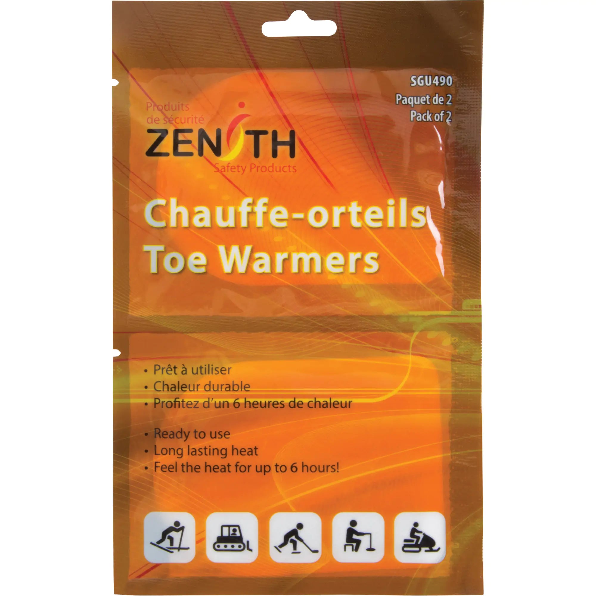 Zenith - Toe Warmers, 6 hrs. (Pack of 20 Pairs)