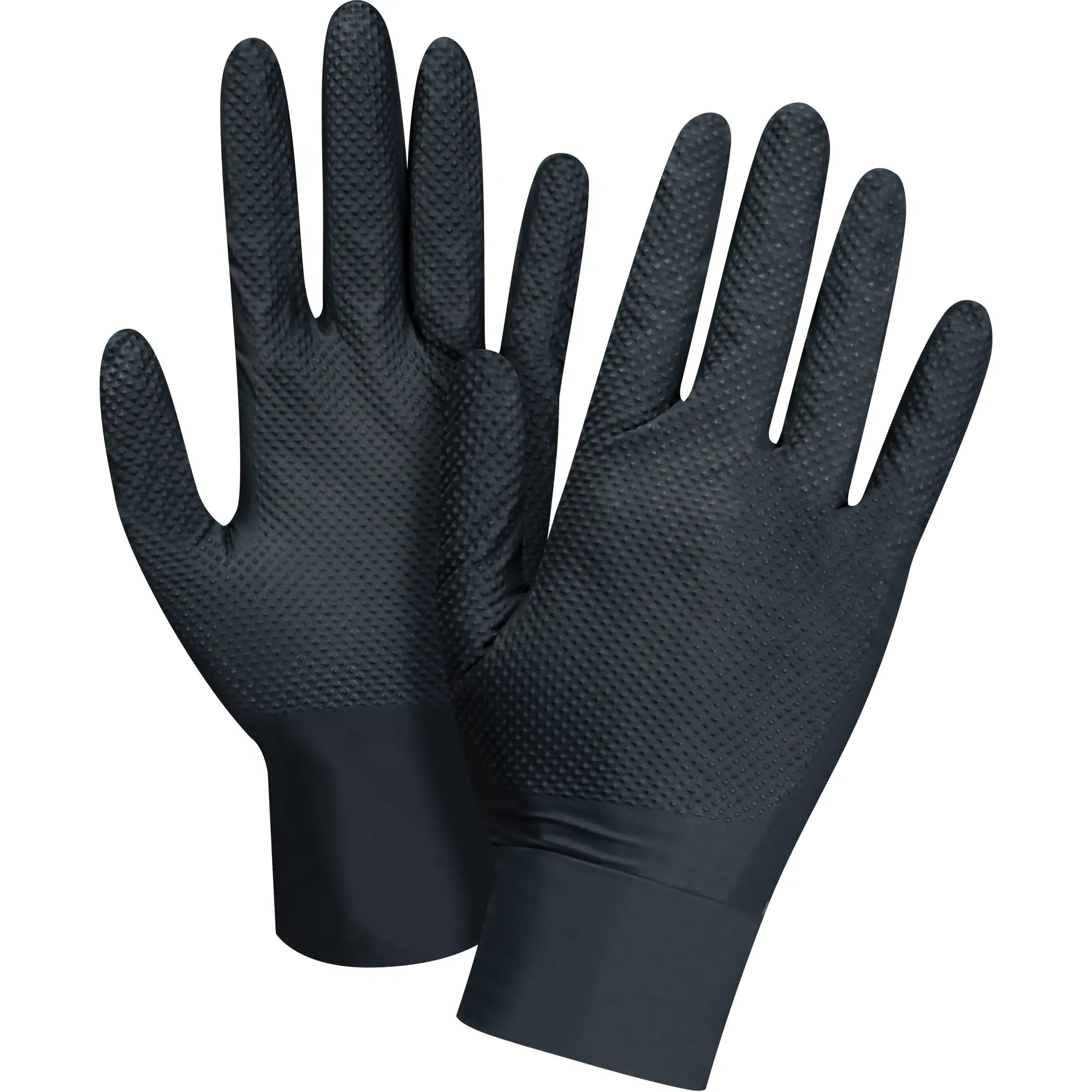 Zenith - Heavyweight Tactile Grip Examination Gloves, Nitrile, 8-mil, Powder-Free, Black