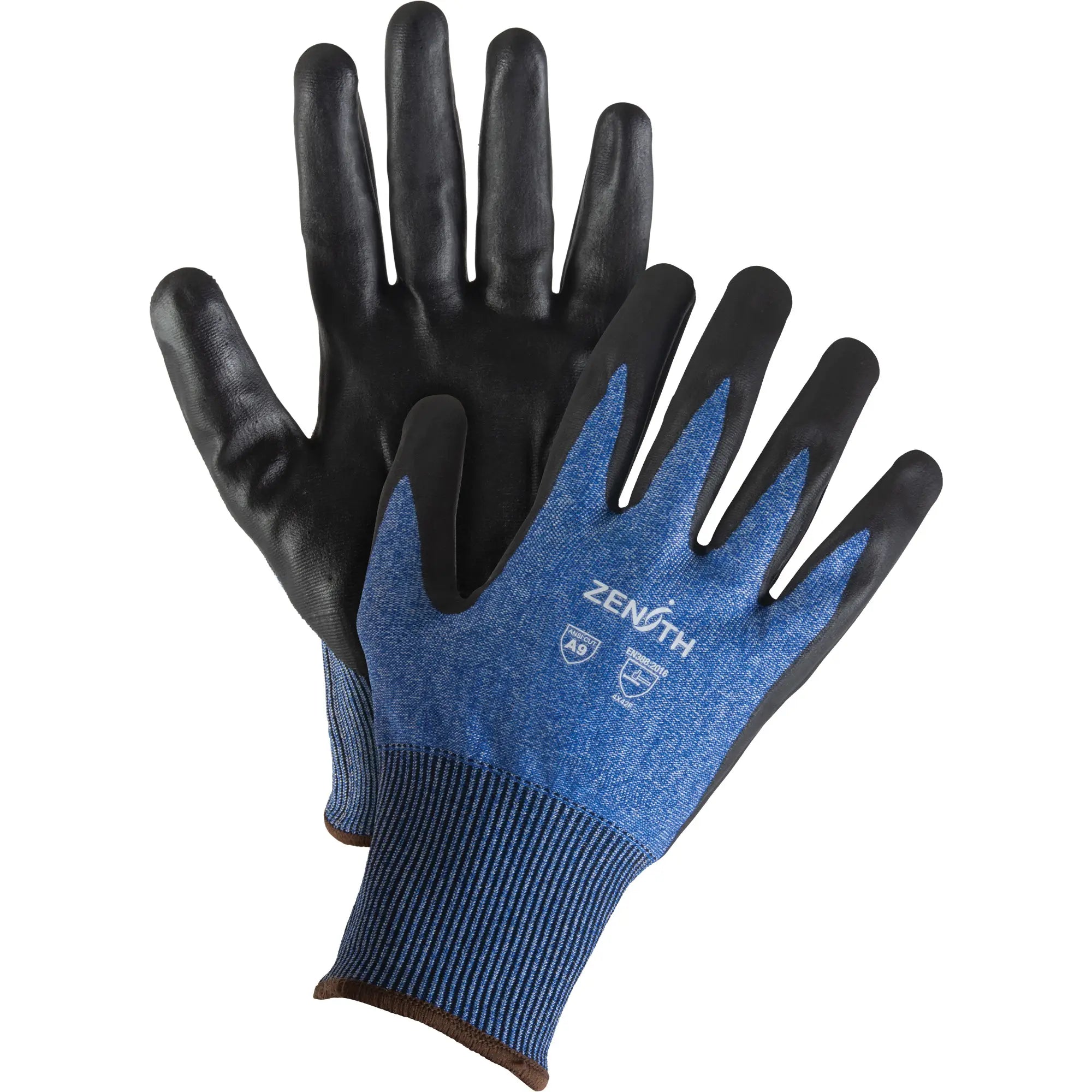 Zenith - Gants légers et haute dextérité résistants à la coupe, Calibre 18, Revêtement Mousse de nitrile, Enveloppe en Acier inoxydable/PEHP/Tungstène, ASTM ANSI niveau A9