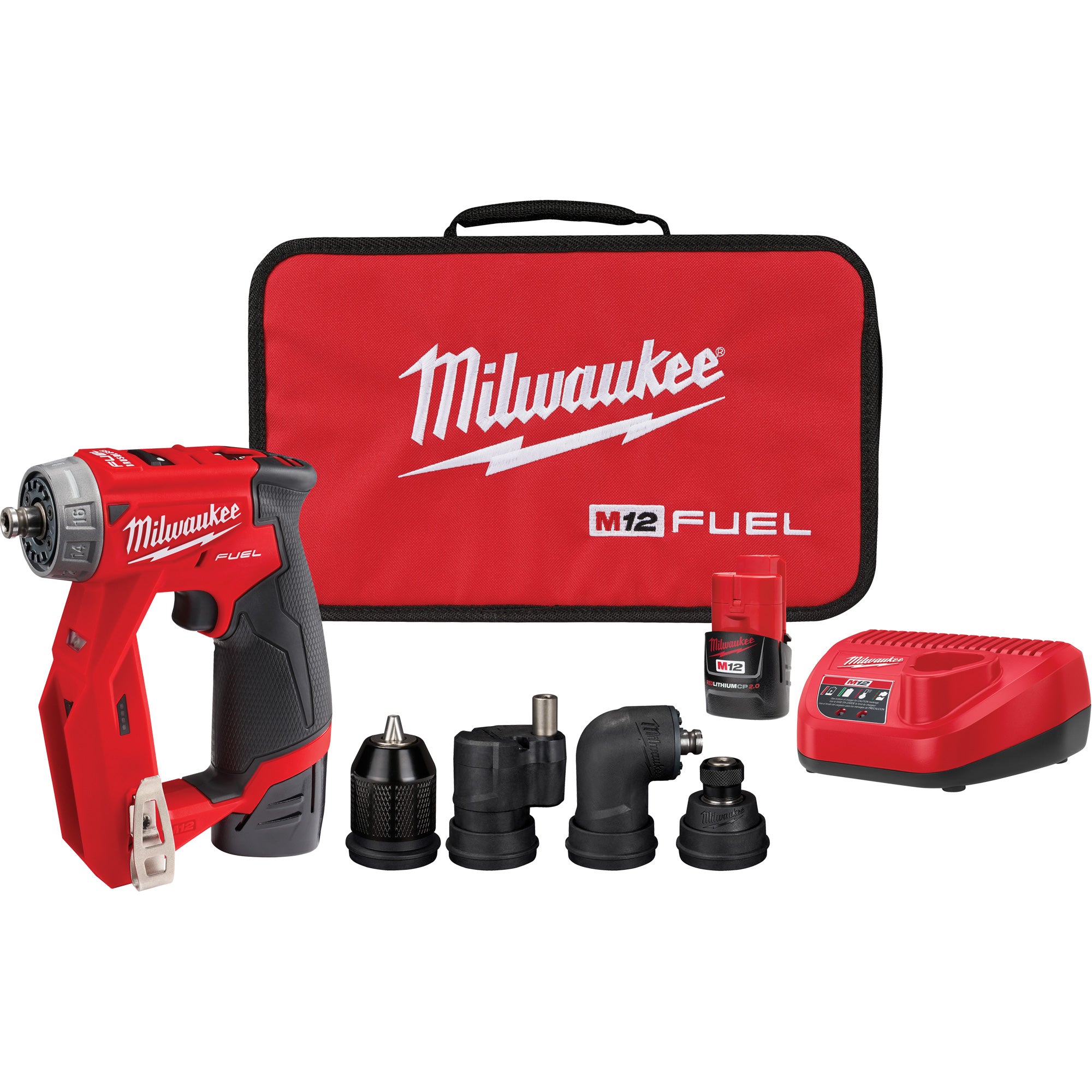 Milwaukee - M12 Fuel™ Installation Drill-Driver Kit, Lithium-Ion, 12 V, 1/4"/3/8" Chuck, 300 in-lbs Torque