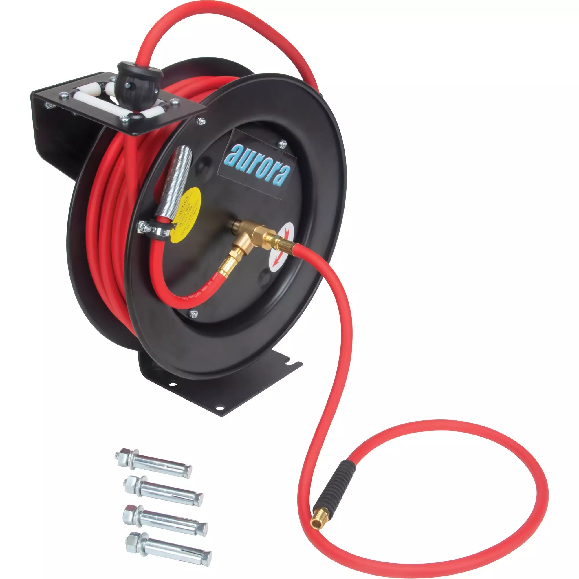 Aurora Tools - Hose Reel, Air/Water, 1/4''-3/8'' x 35', Single Hose, 300 psi