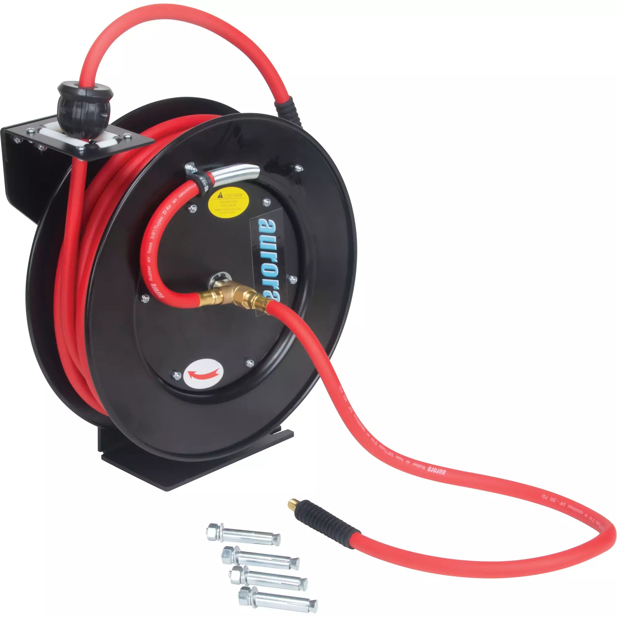 Aurora Tools - Hose Reel, Air/Water, 1/2" x 50', Single Hose, 300 psi