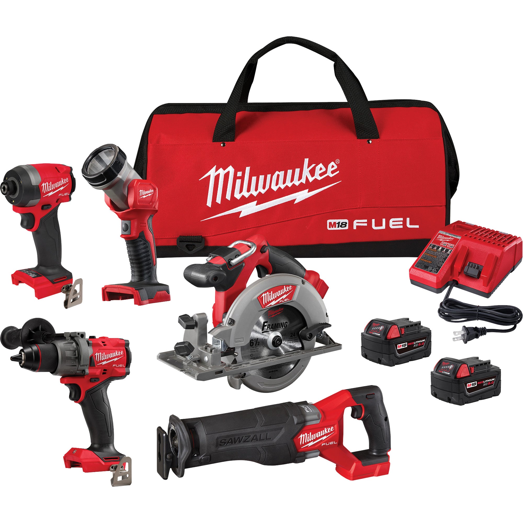 Milwaukee - Jeu de 5 outils combinés M18 FuelMC, Lithium-ion, 18 V