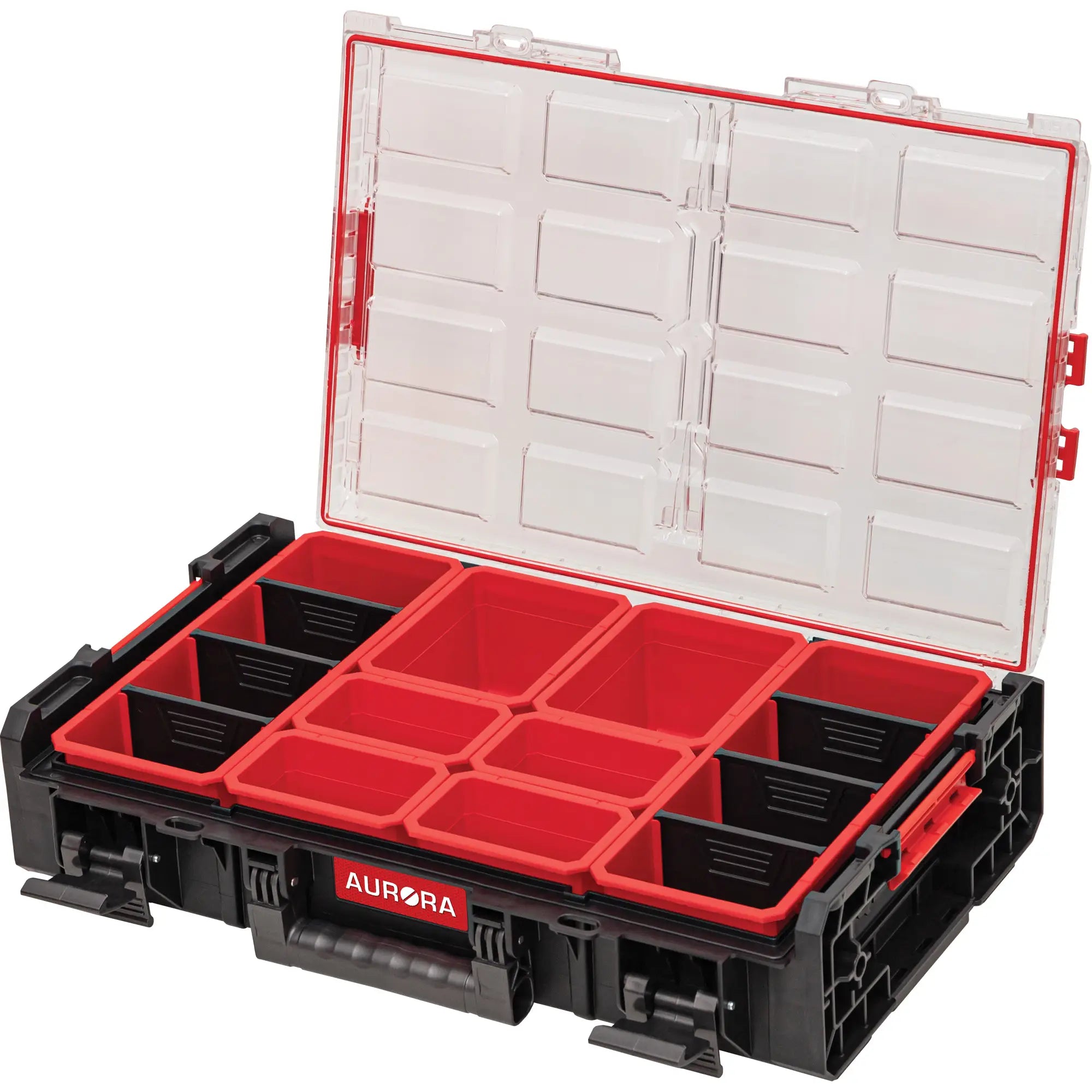 Aurora Tools - Arx™ X-Large Organizer with Short Bins, 23" x 15-1/5" x 5", Black