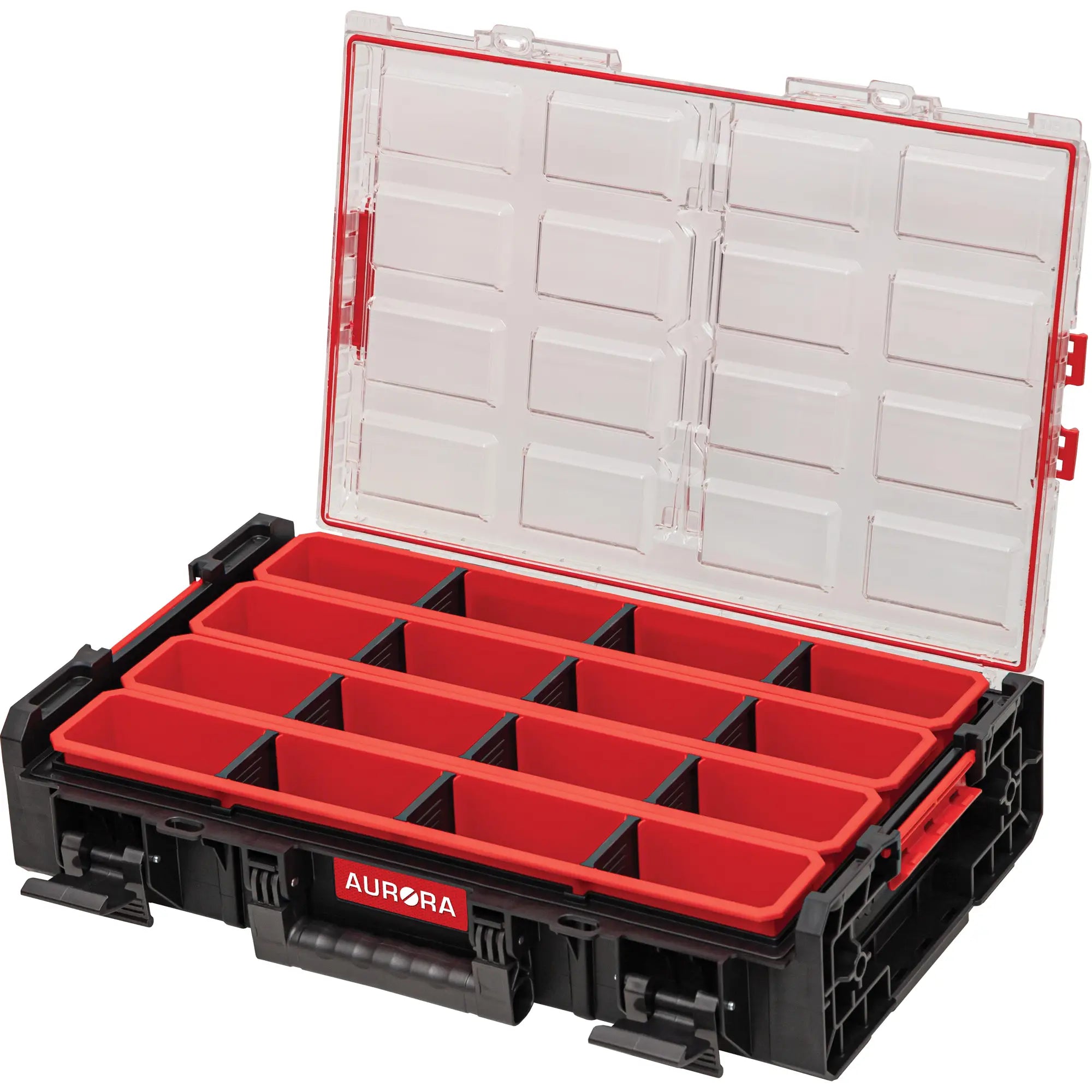 Aurora Tools - Arx™ X-Large Organizer with Long Bins, 23" x 15-1/5" x 5", Black