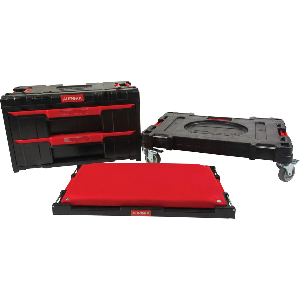 Aurora Tools ARX Ensemble de chariot 3 pièces avec roulettes pivotantes – Noir