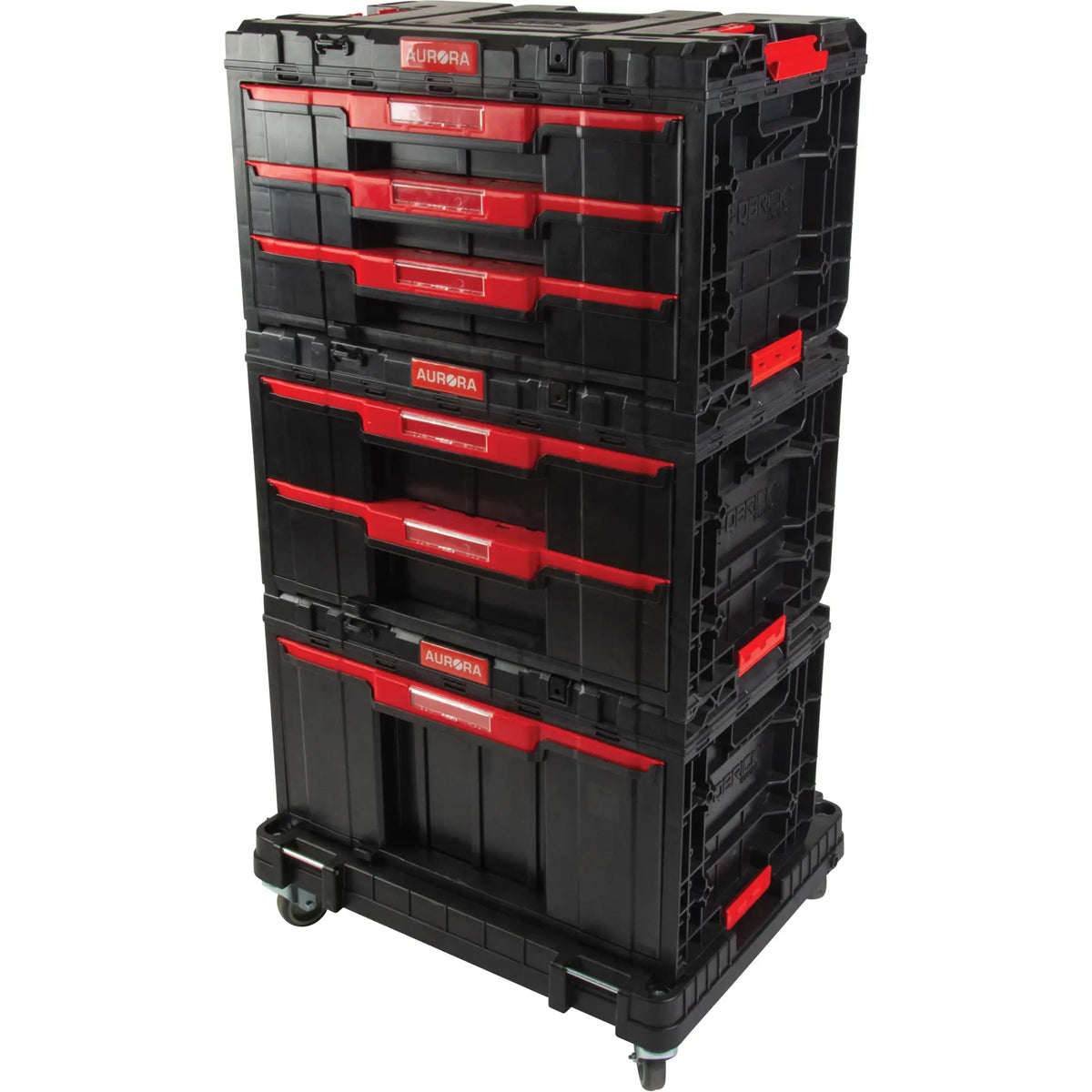 Aurora Tools ARX Ensemble de chariot 4 pièces avec roulettes pivotantes – Noir