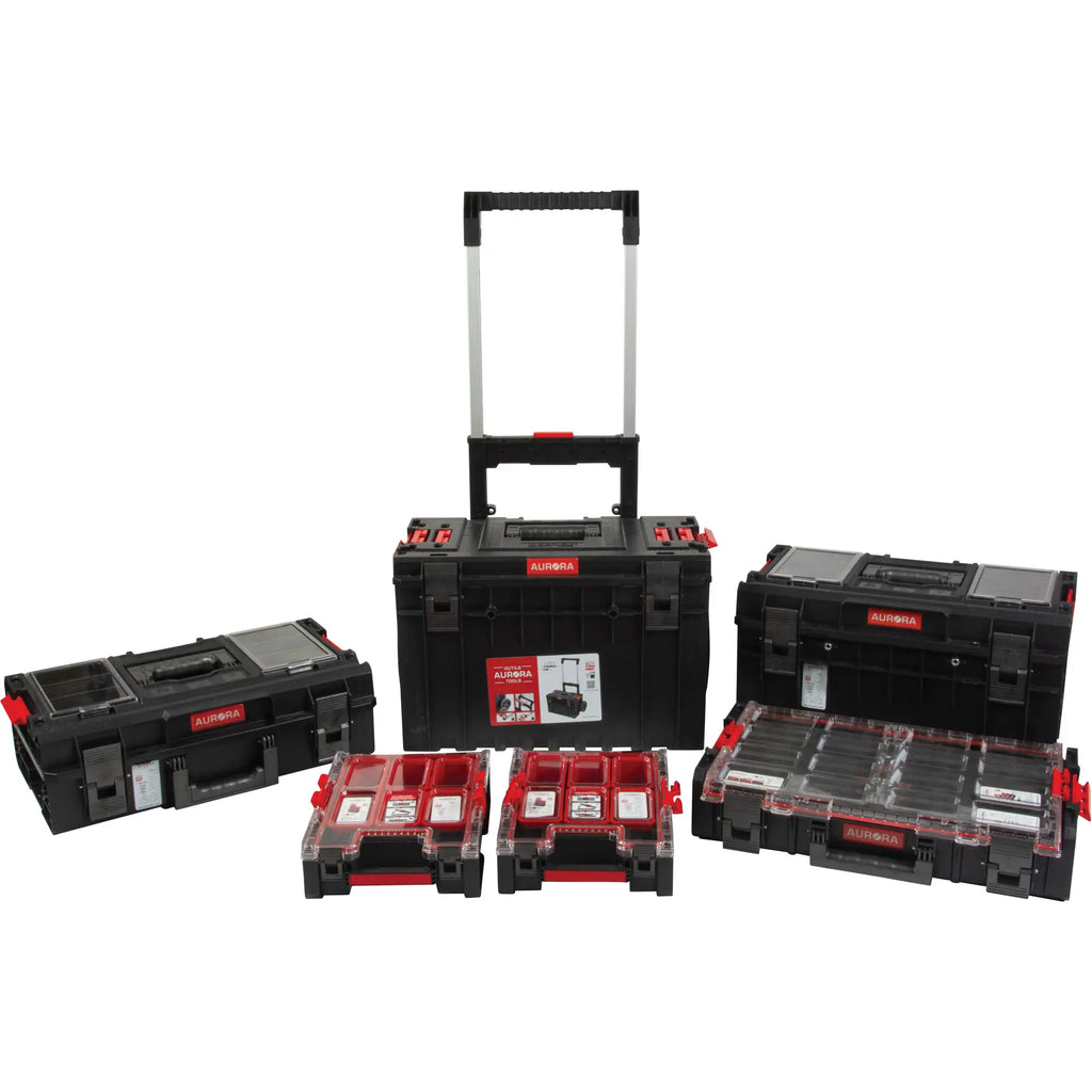 Aurora Tools ARX Ensemble de base de boîte à outils roulante 5 pièces – Noir
