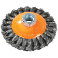 Walter Technologies Pour Surface - Brosse soucoupe à fils noués torsadés, Arbre 5/8"-11, Acier