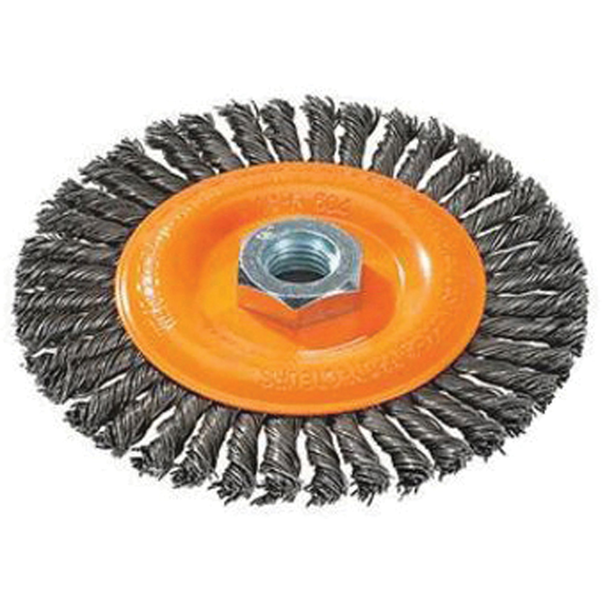 Walter Surface Technologies - Stringer Bead Knotted Wire Brush, 0.02" Fill, 5/8"-11 Arbor, Steel