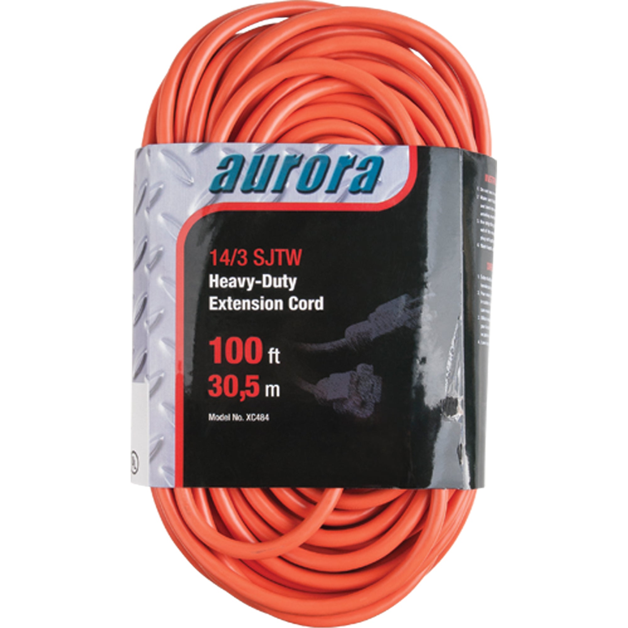 Aurora Tools - Vinyl Extension Cord, Outdoor, SJTW, 14/3 AWG, 15 A