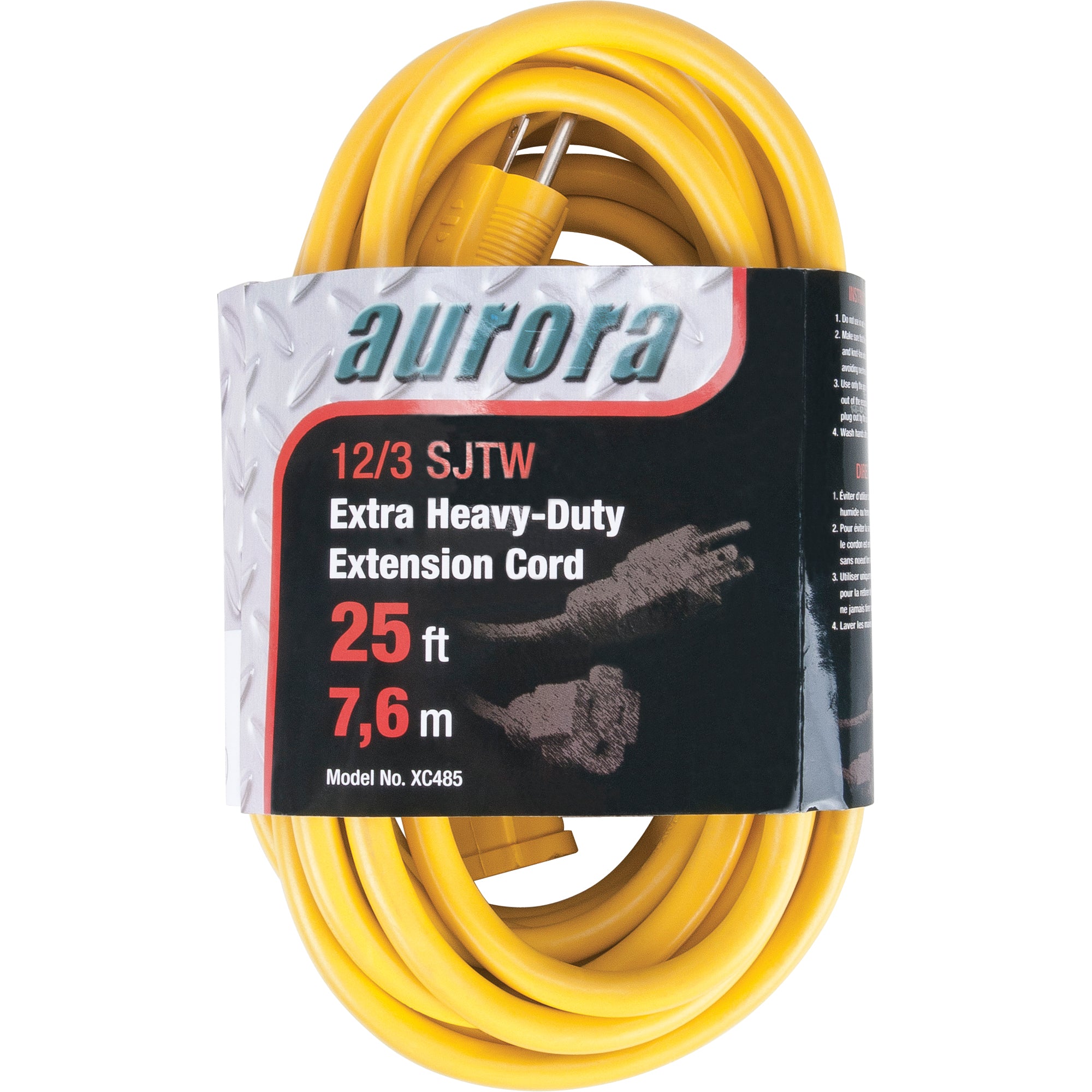 Aurora Tools - Extra Heavy Duty Vinyl Extension Cord, Outdoor, SJTW, AWG 12/3, 15 A