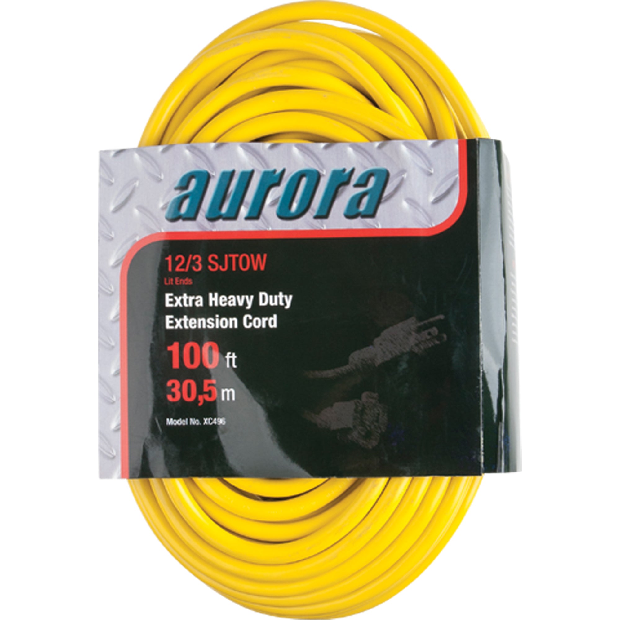 Aurora Tools - Vinyl Extension Cord with Light Indicator, Outdoor, SJTOW, 12/3 AWG, 15 A