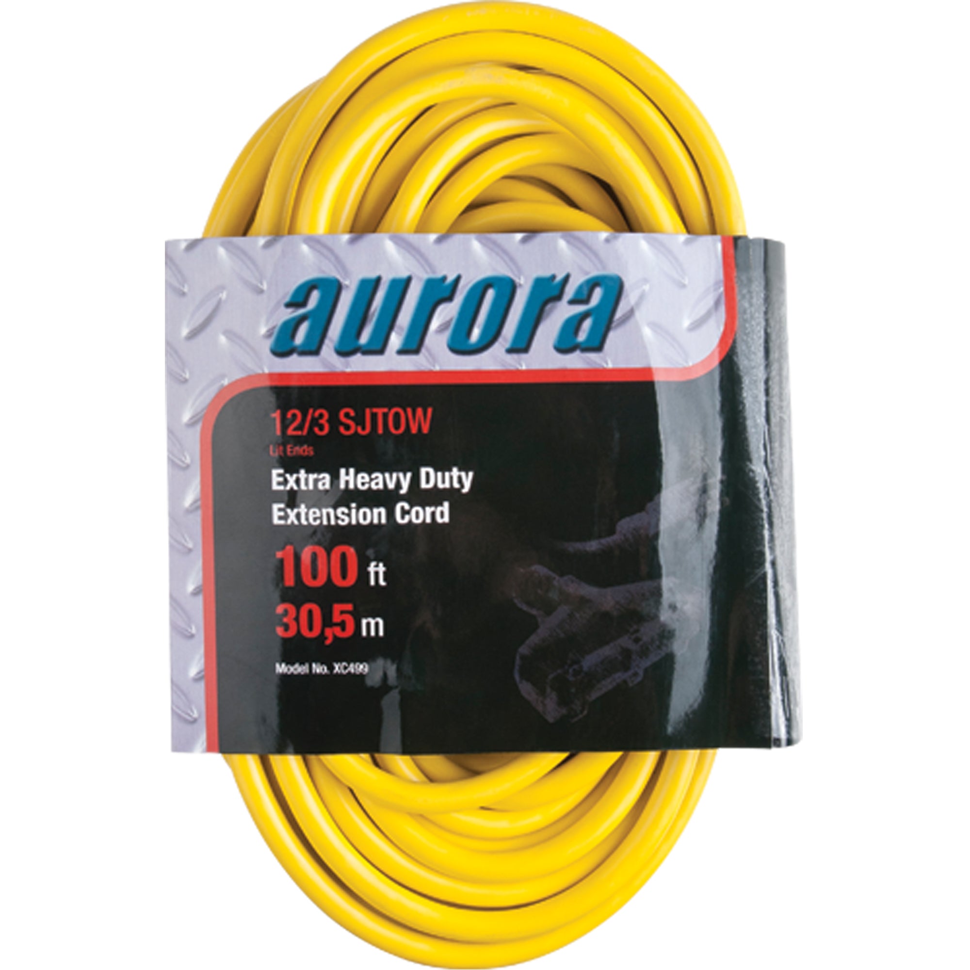 Aurora Tools - Vinyl Extension Cord with Light Indicator, Outdoor, SJTOW, 12/3 AWG, 15 A