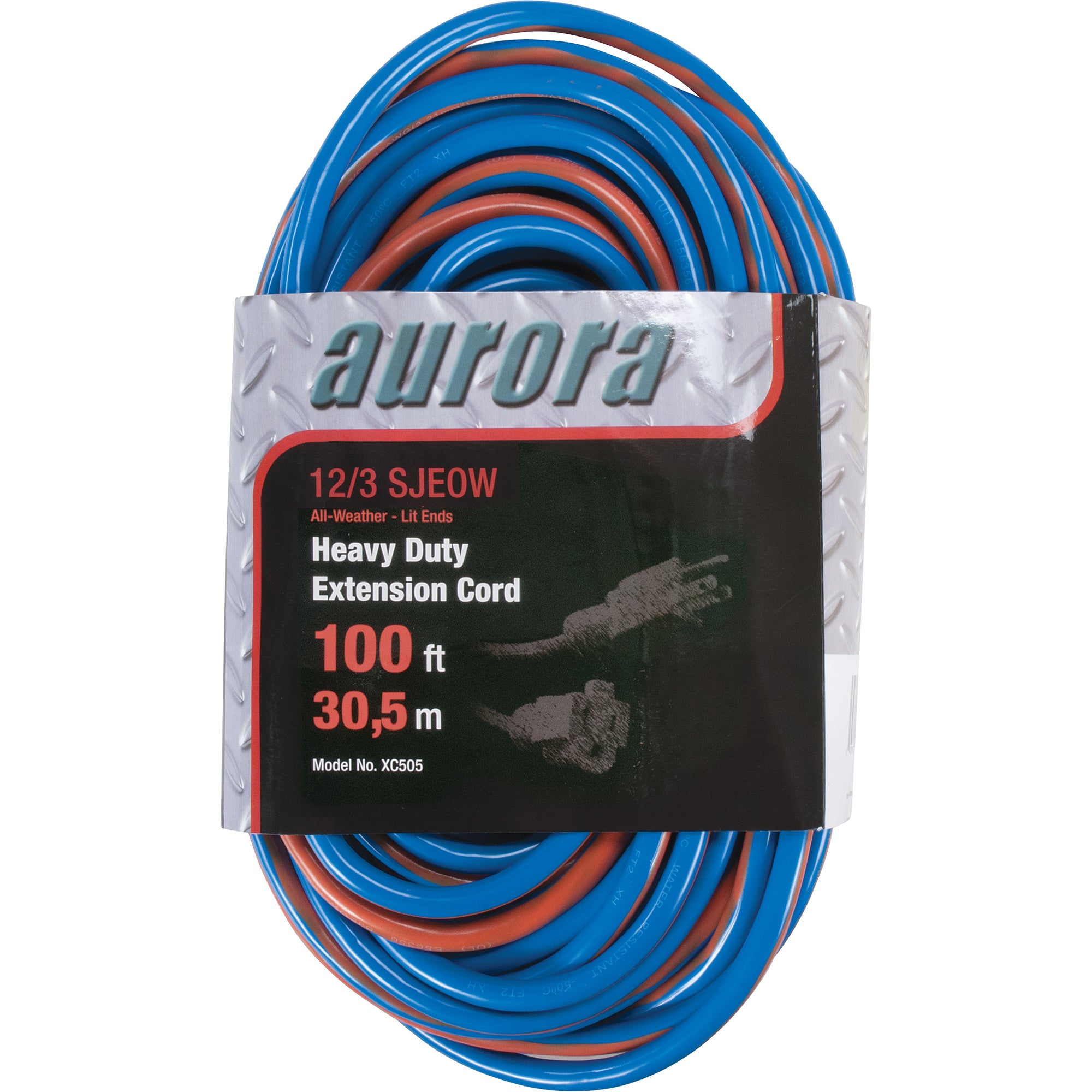 Aurora Tools - TPE-Rubber Extension Cord With Light Indicator, All-Weather, SJEOW, 15 A