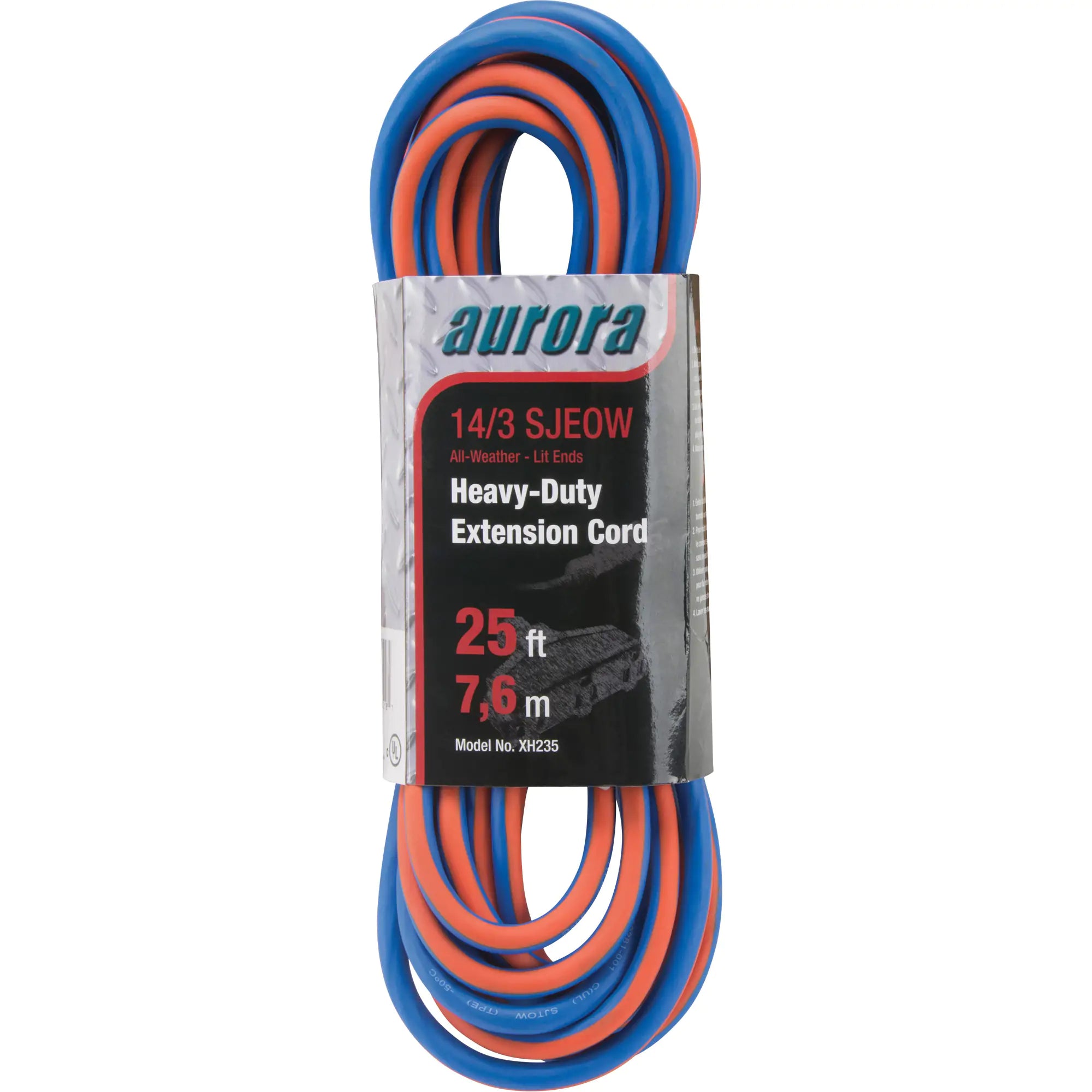 Aurora Tools - TPE-Rubber Extension Cord With Light Indicator, All-Weather, SJEOW, 15 A