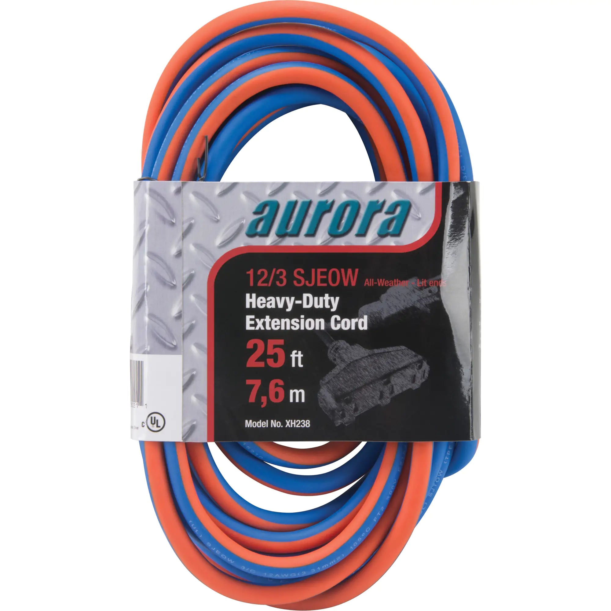 Aurora Tools - TPE-Rubber Extension Cord With Light Indicator, All-Weather, SJEOW, 15 A